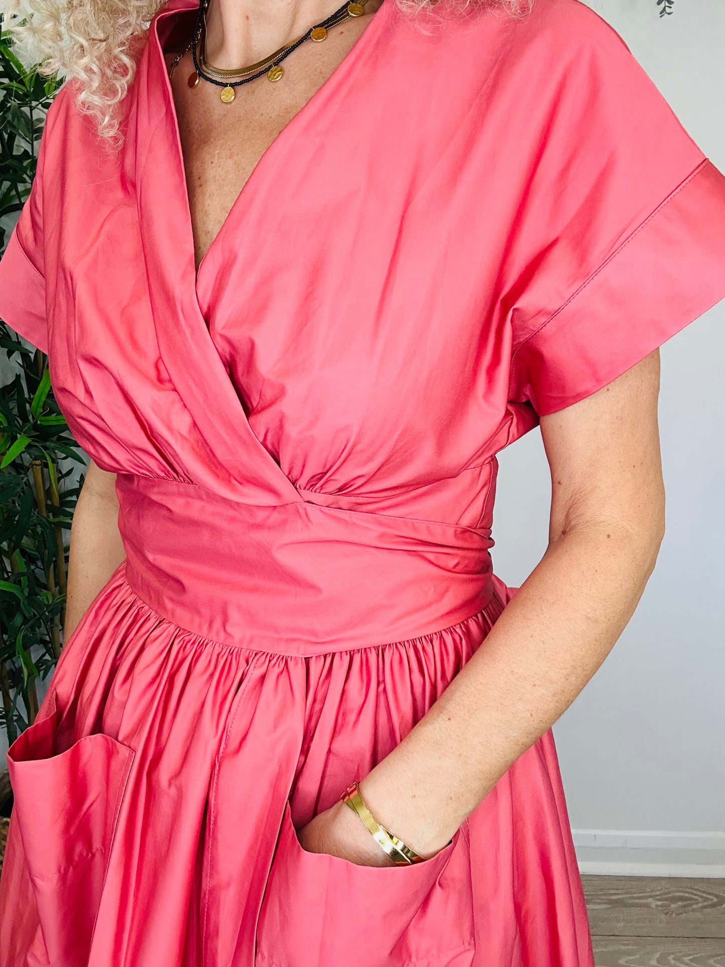 Cotton Wrap Dress - Size L