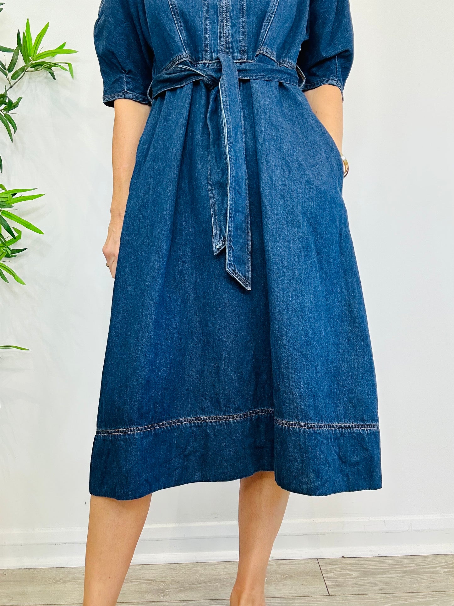 Denim Midi Dress - Size 4