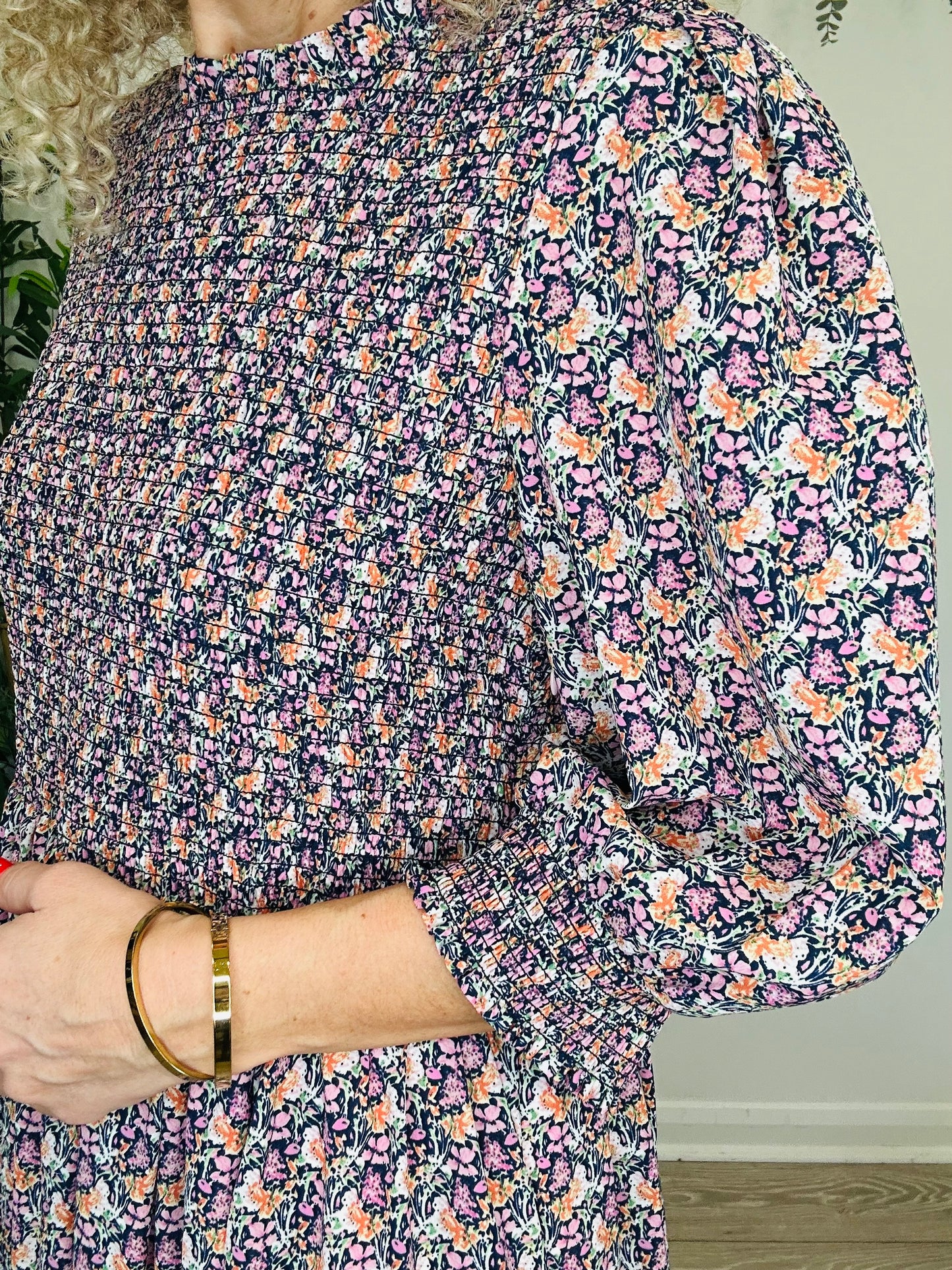 Smocked Floral Dress - Size 4