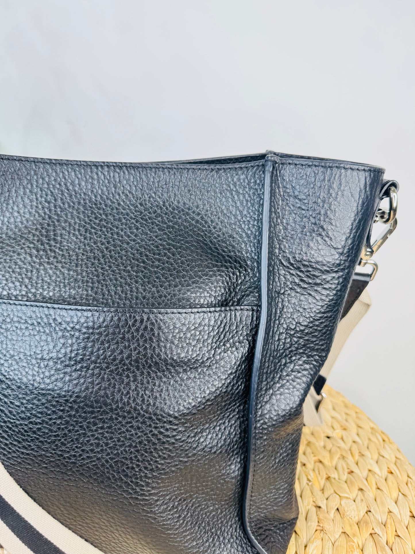 Grained Leather Crossbody Bag