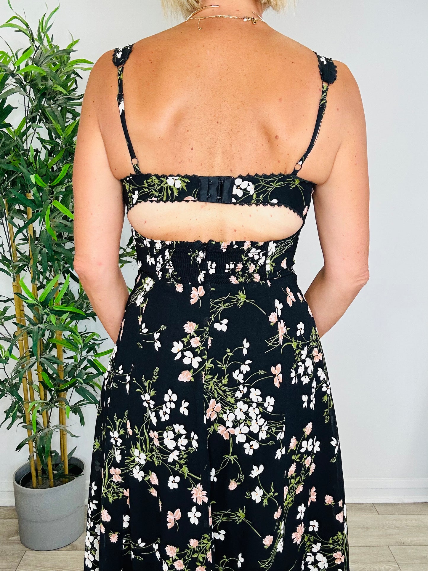 Floral Midi Dress - Size 8