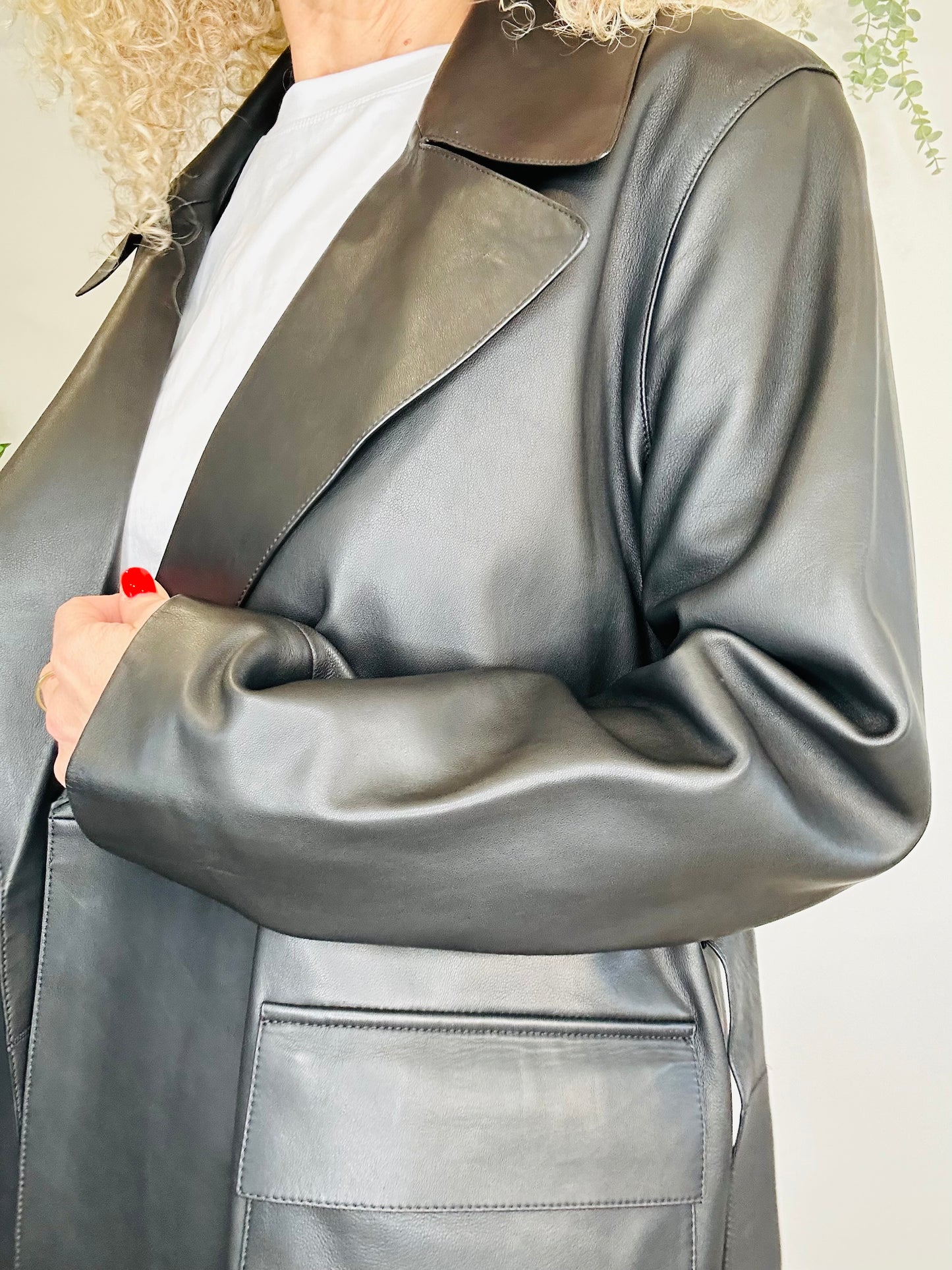 Belted Leather Trench - Size L