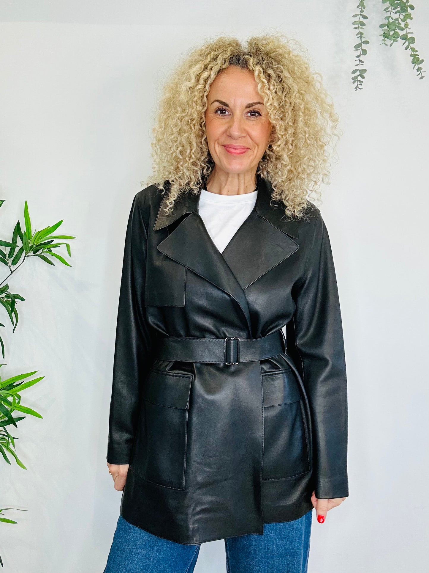Belted Leather Trench - Size L