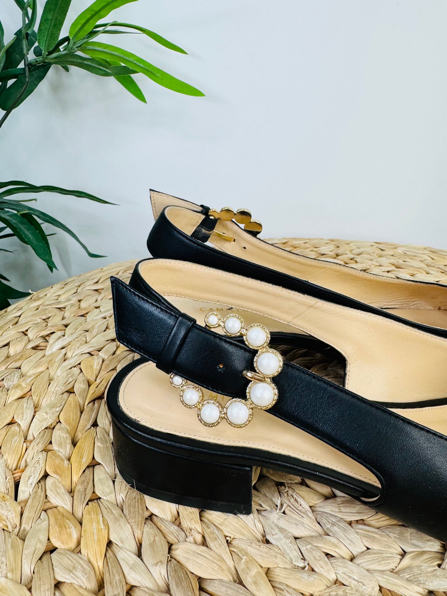 Leather Slingback Pumps - Size 40