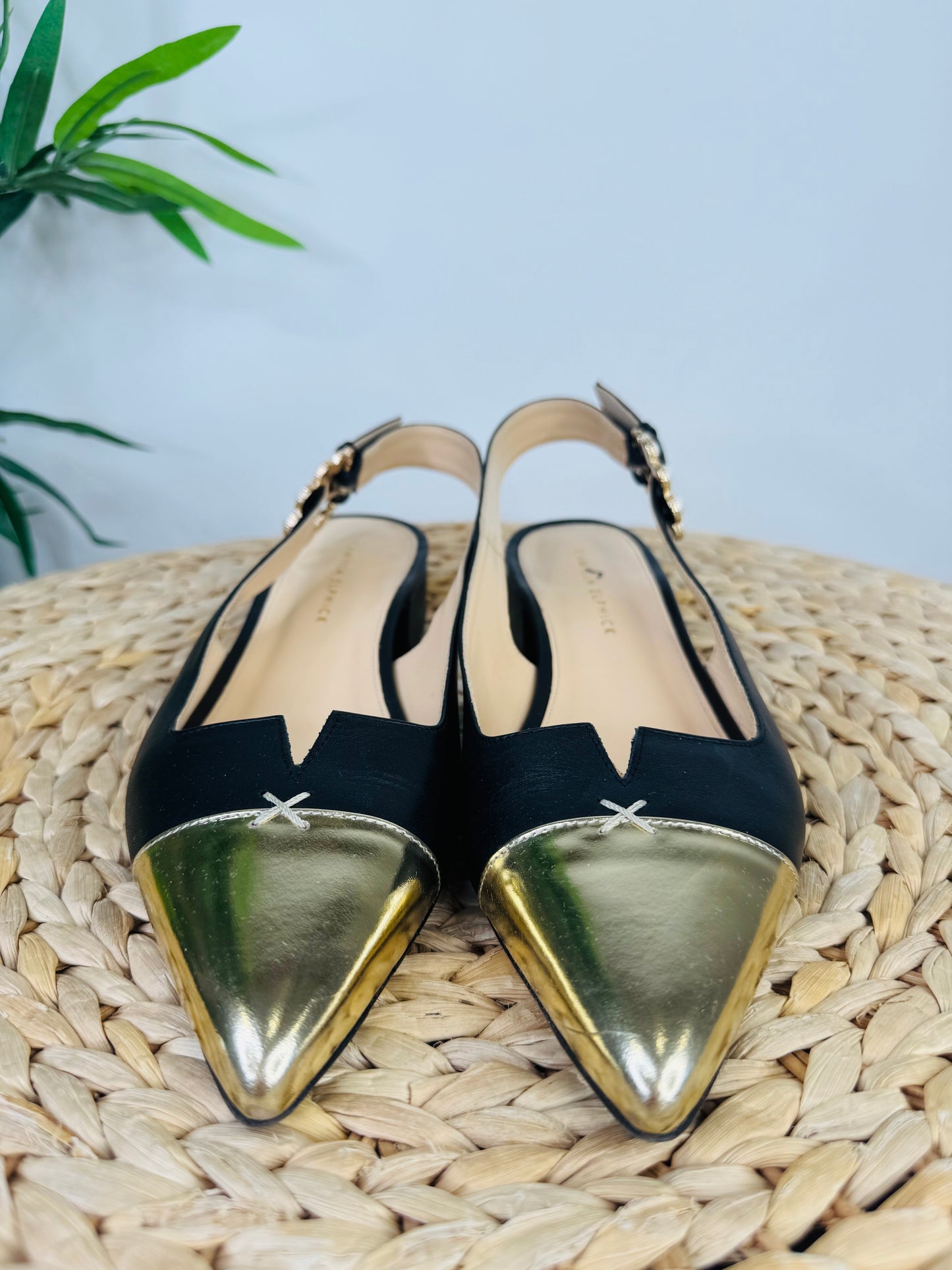 Leather Slingback Pumps - Size 40