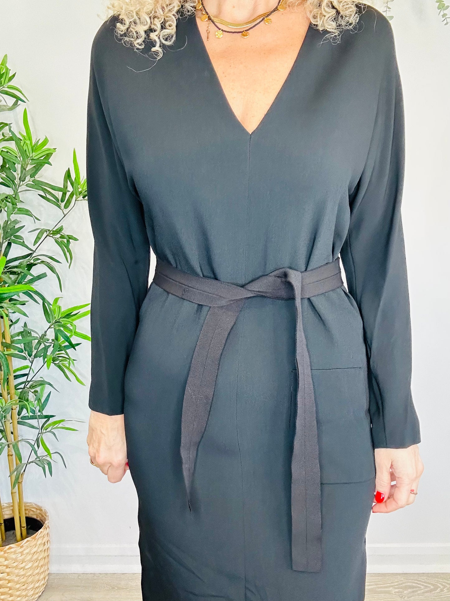 Black Midi Dress - Size 36