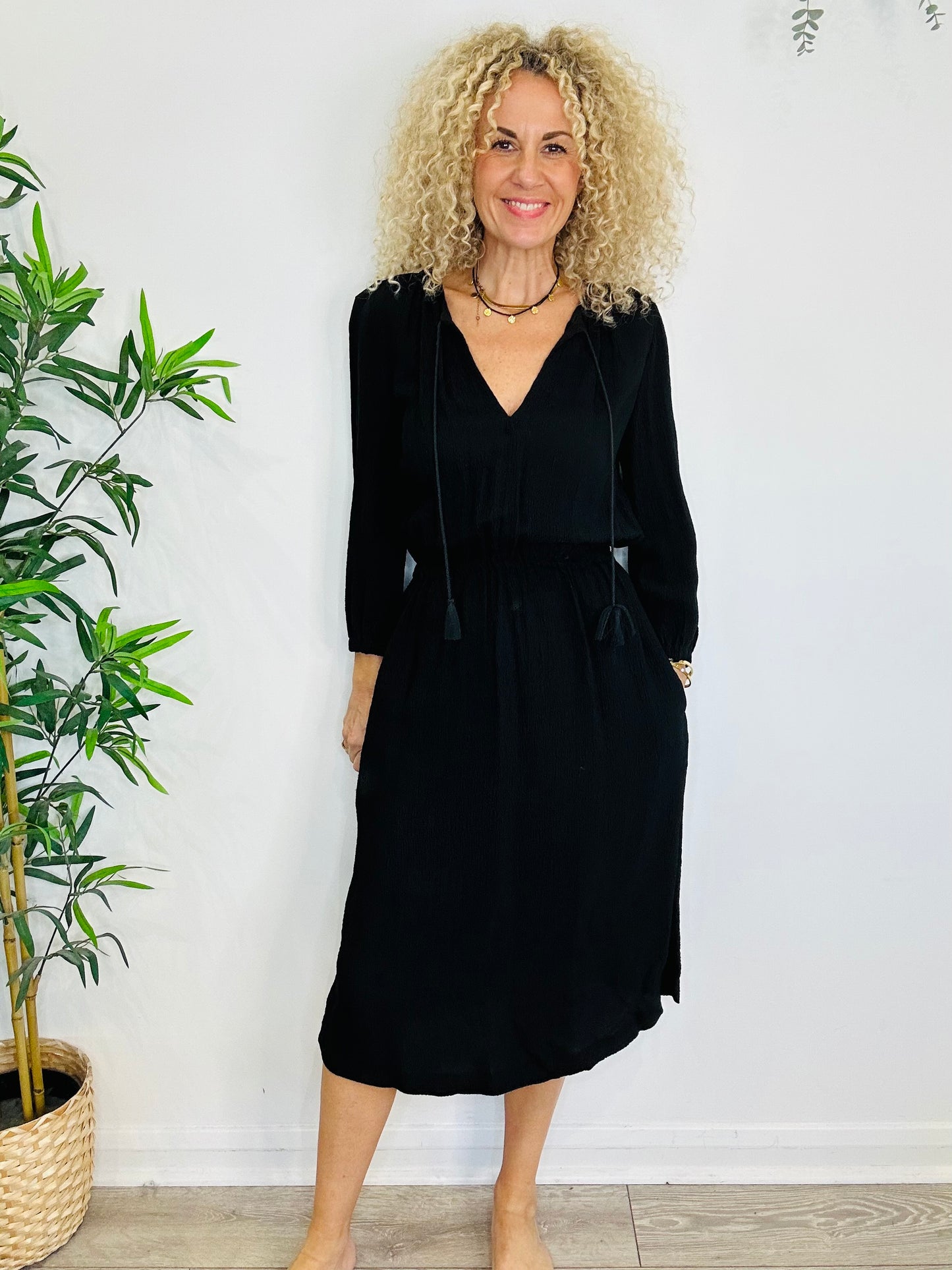 Black Midi Dress - Size 36