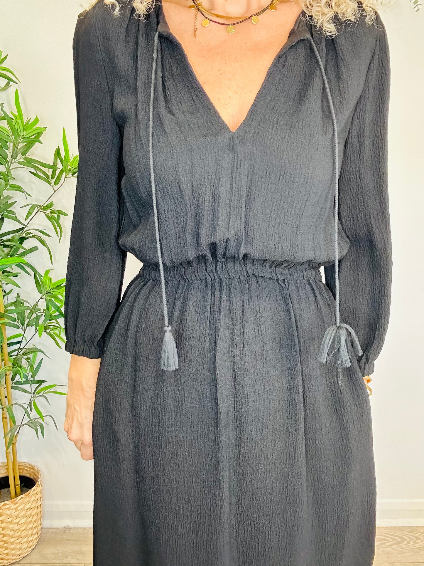 Black Midi Dress - Size 36