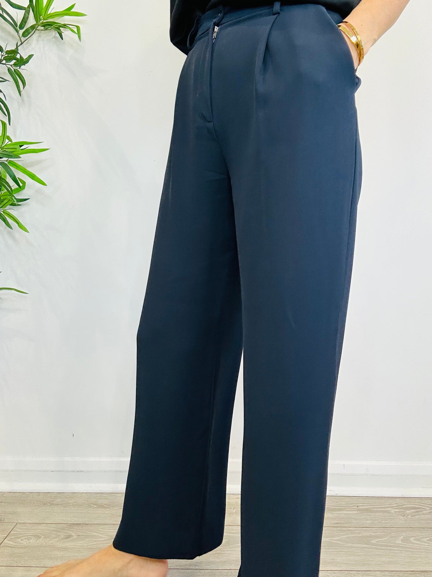 Wide Leg Trousers - Size S