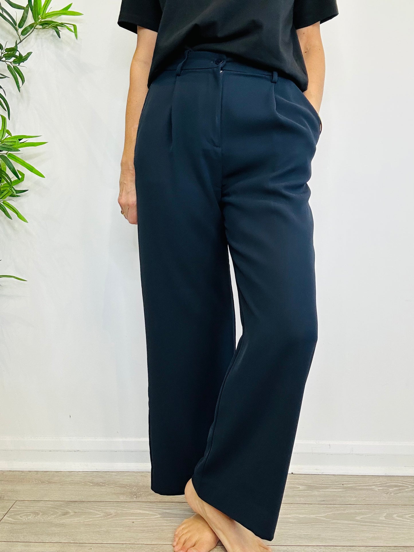 Wide Leg Trousers - Size S