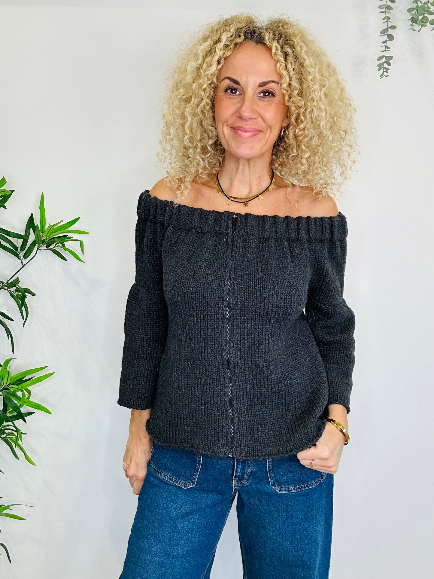 Off-shoulder Cardigan - Size 44IT