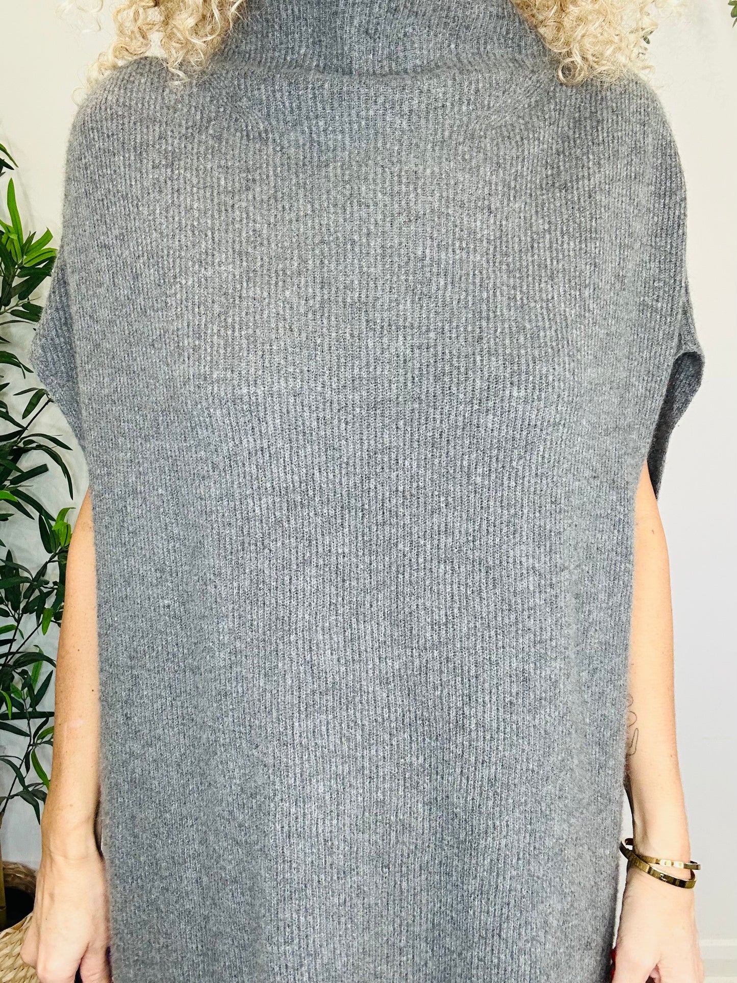 Ribbed Cashmere Tunic Dress - Size XS/S