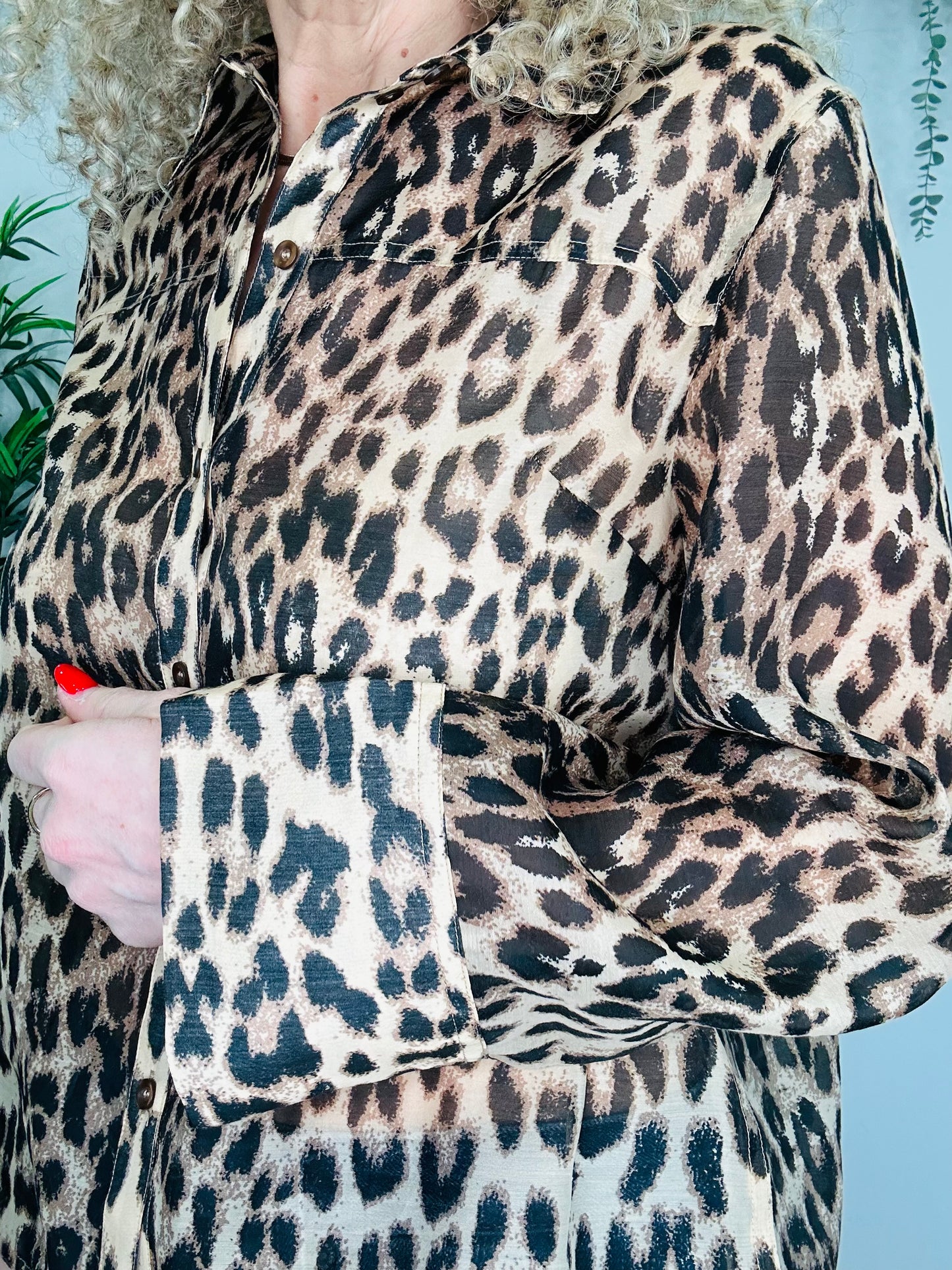 Leopard Print Shirt - Size S