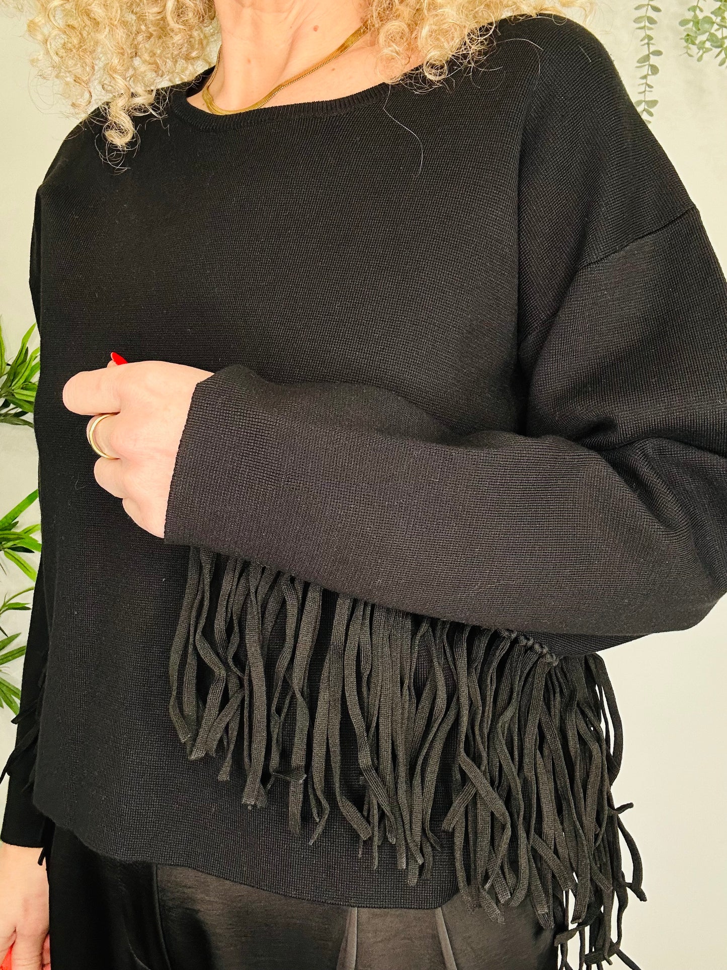 Fringed Jumper - Size 38