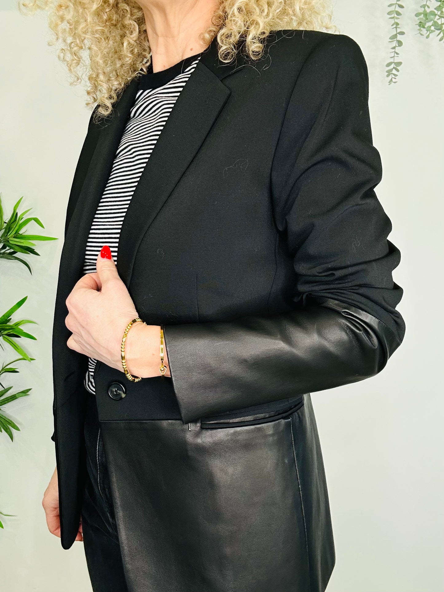 Leather Trim Blazer - Size 12