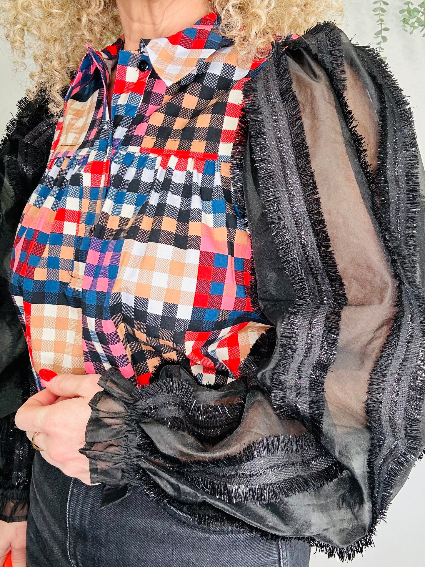Check Blouse - Size 40
