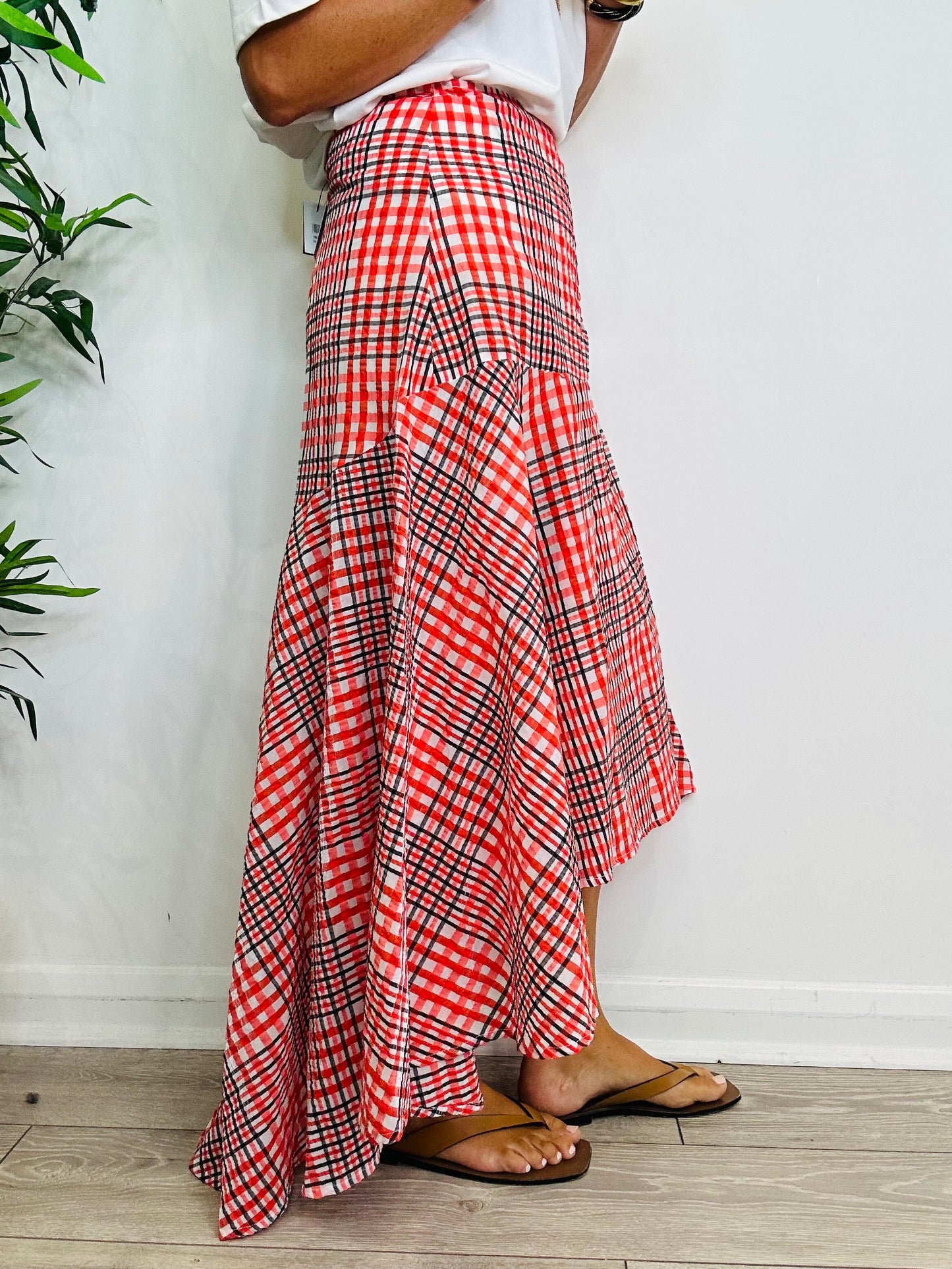 Check Wrap Skirt - Size 42