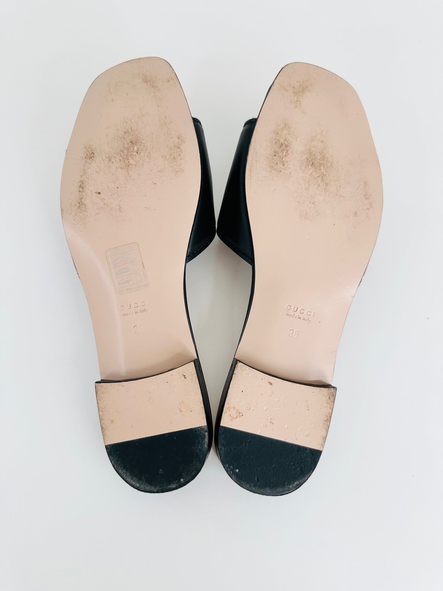 Leather Interlocking G Slides - Size 38