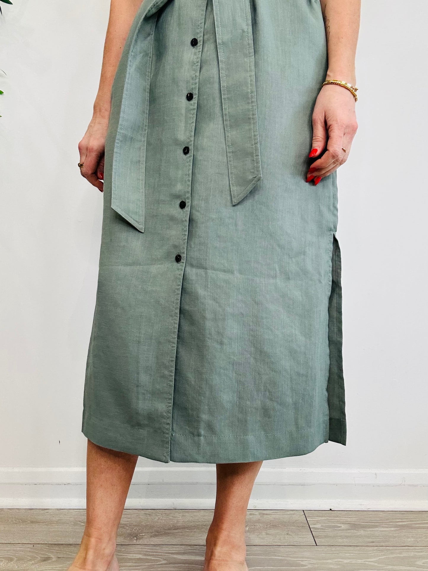 Belted Shirt Dress - Size 8