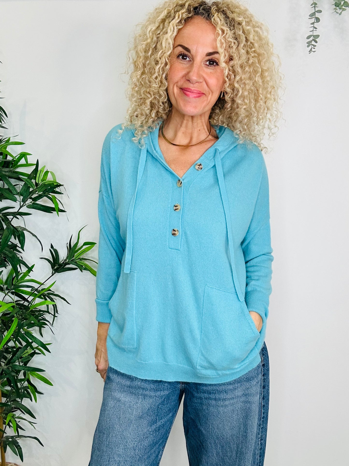 Cashmere Hooded Jumper - Size M