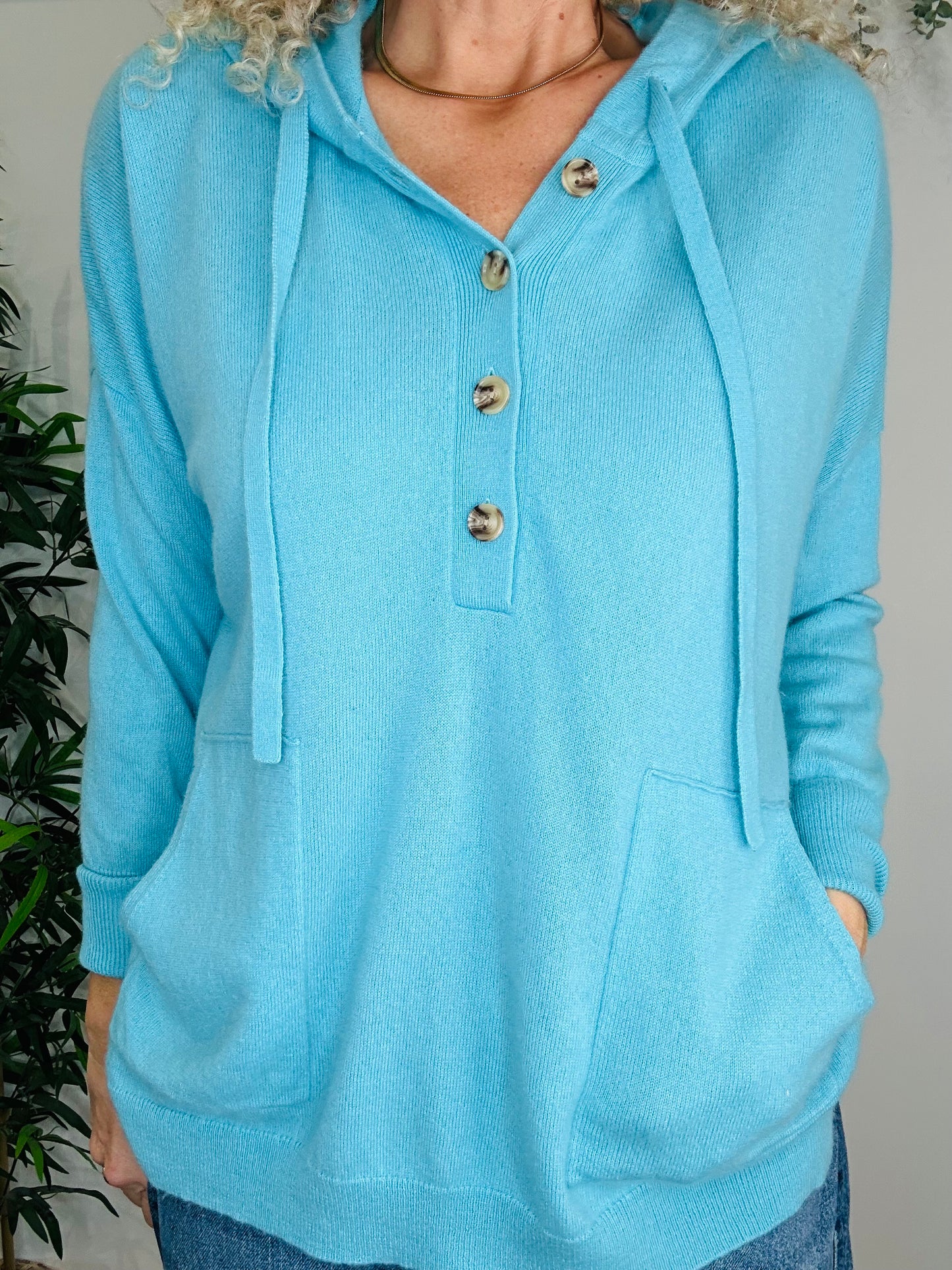 Cashmere Hooded Jumper - Size M