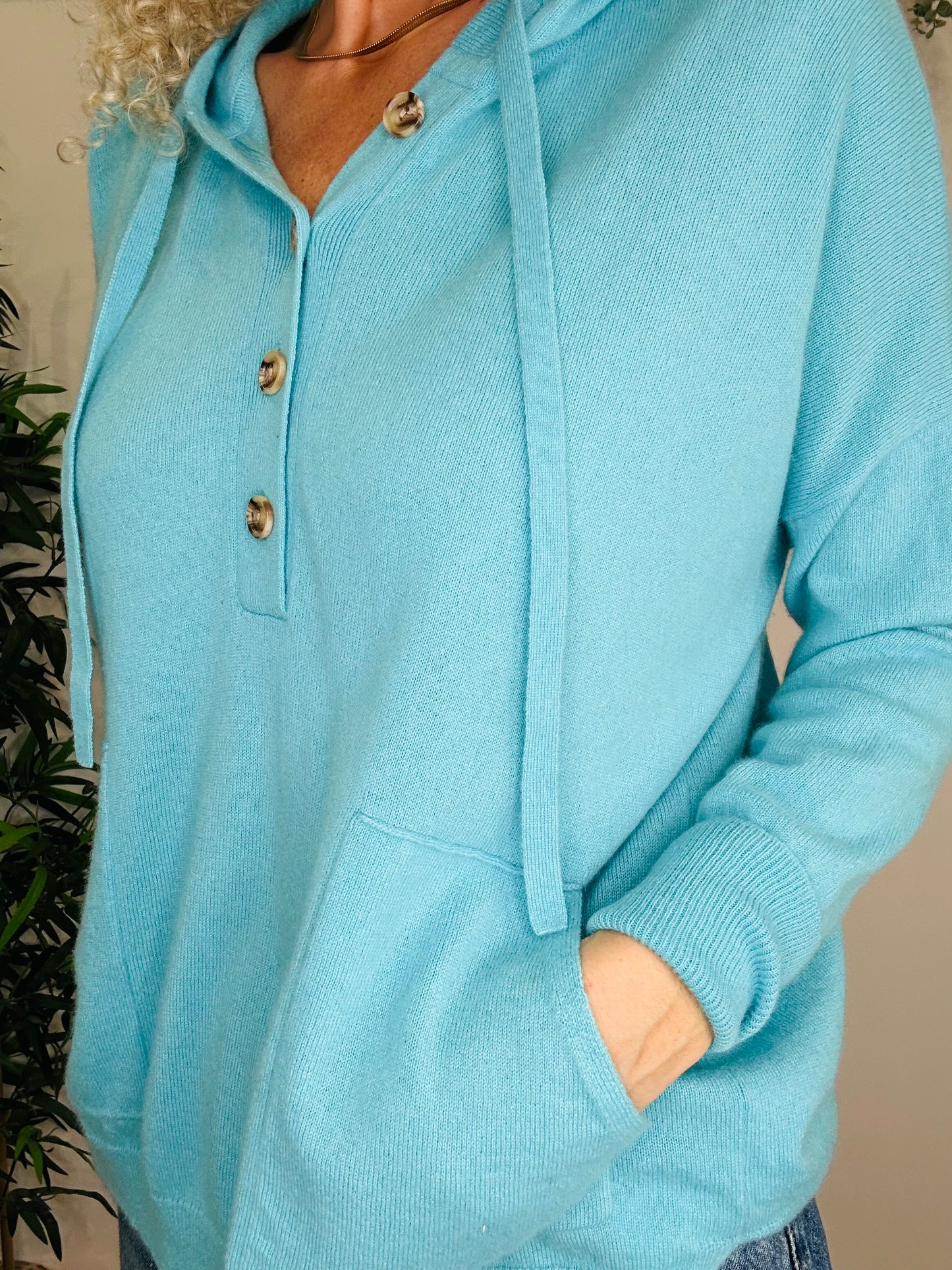 Cashmere Hooded Jumper - Size M