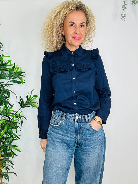 Frill Check Shirt - Size 36