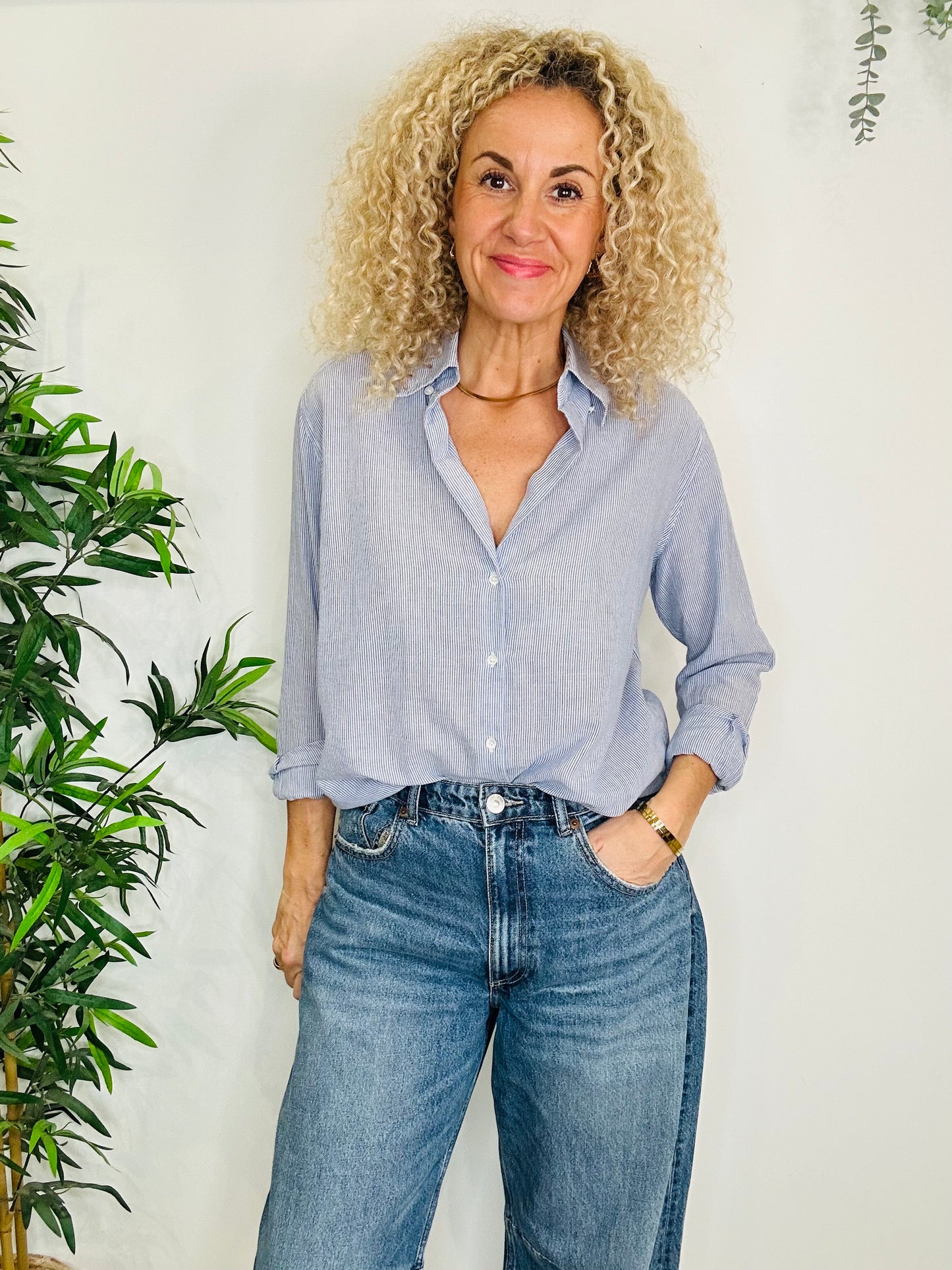 Pinstripe Shirt - Size 38