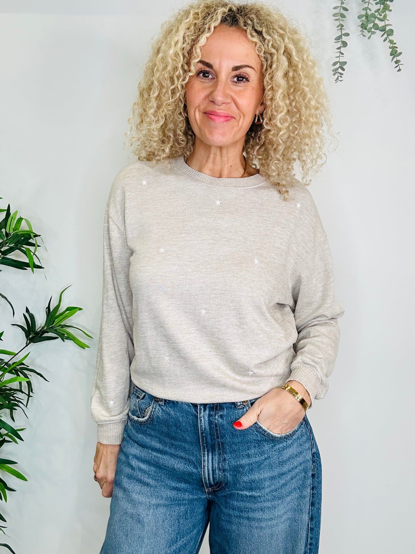 Embroidered Star Sweatshirt - Size M