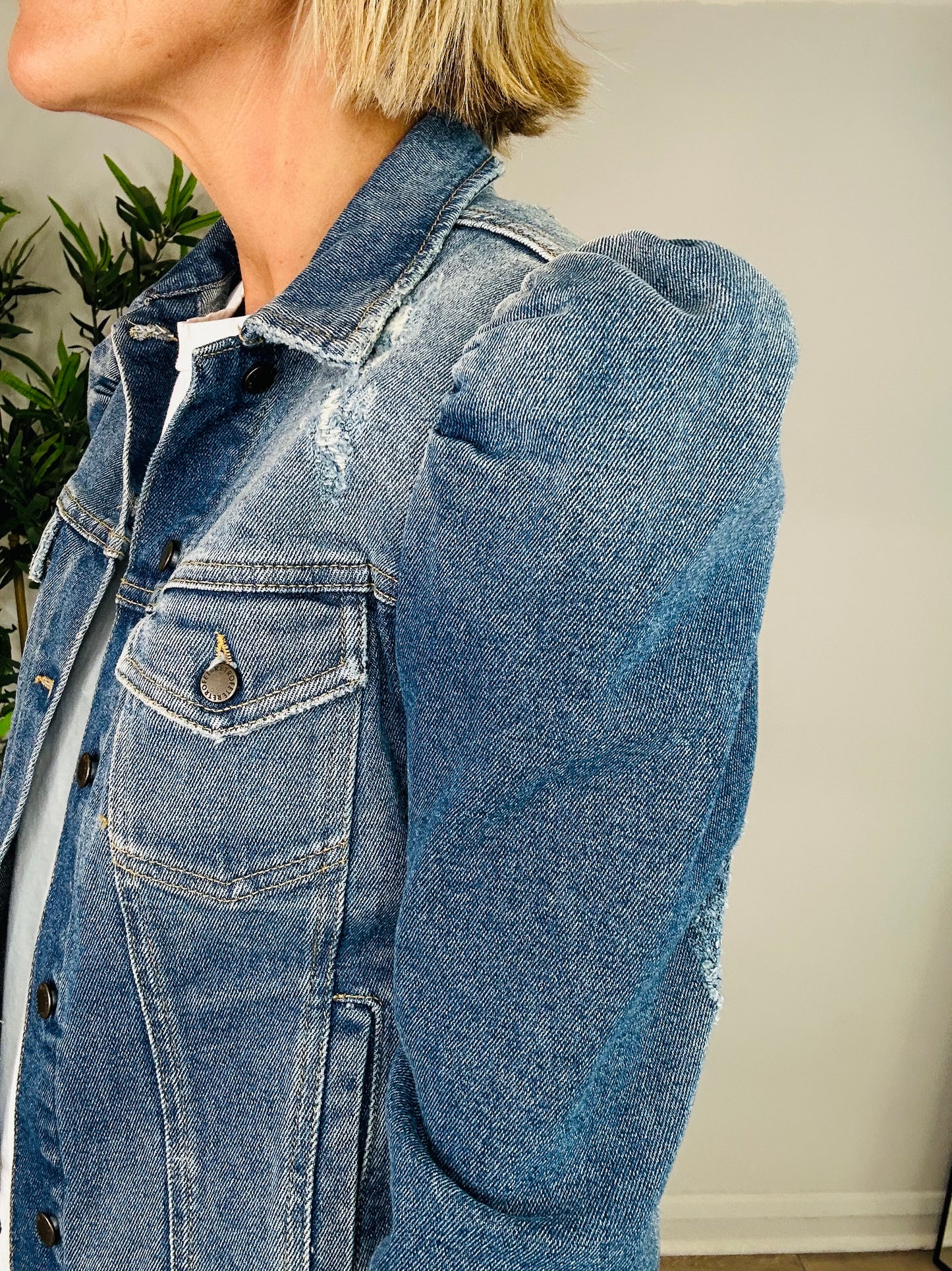 Cropped Denim Jacket - Size S