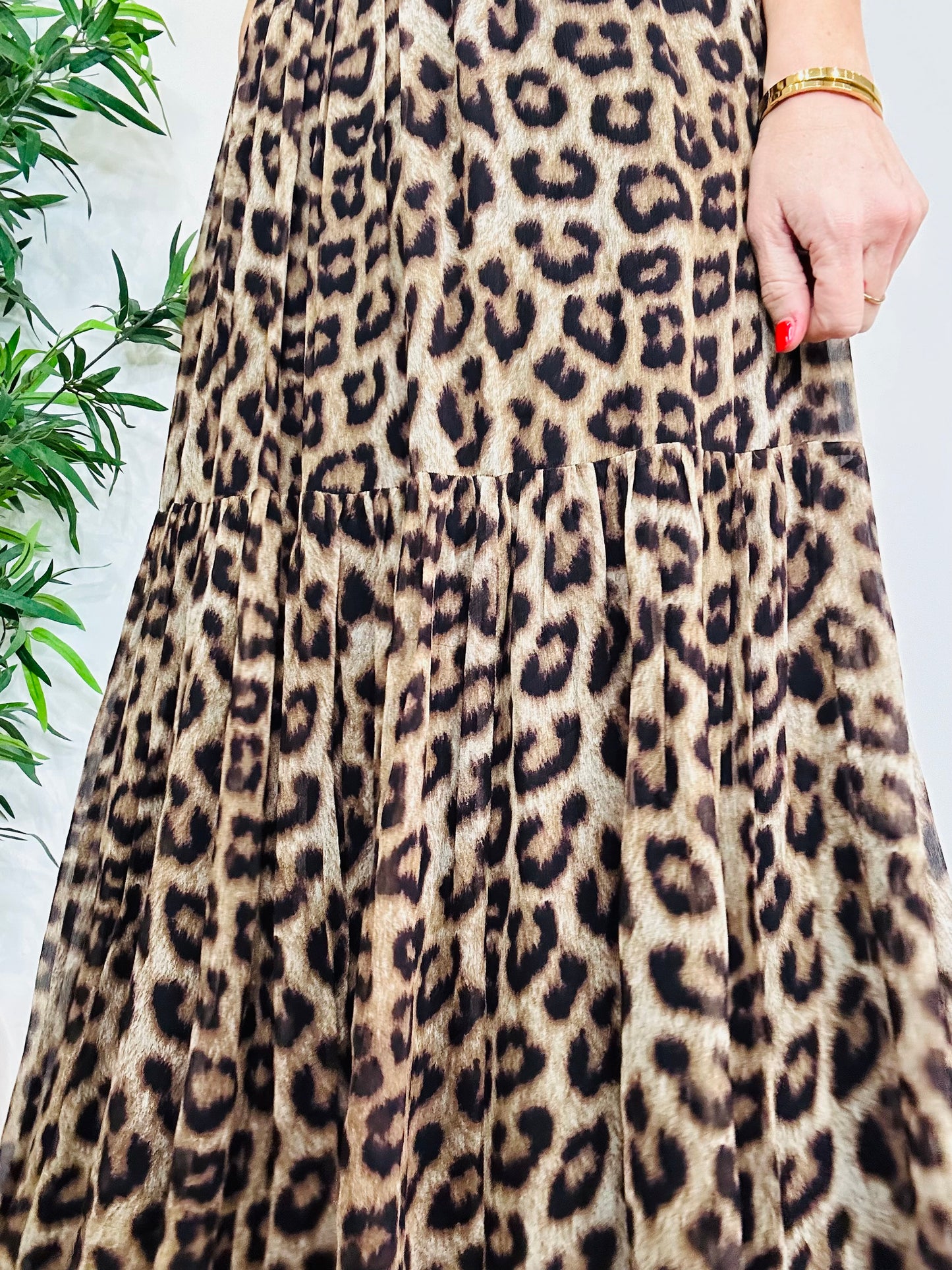 Leopard Print Skirt - Size 40