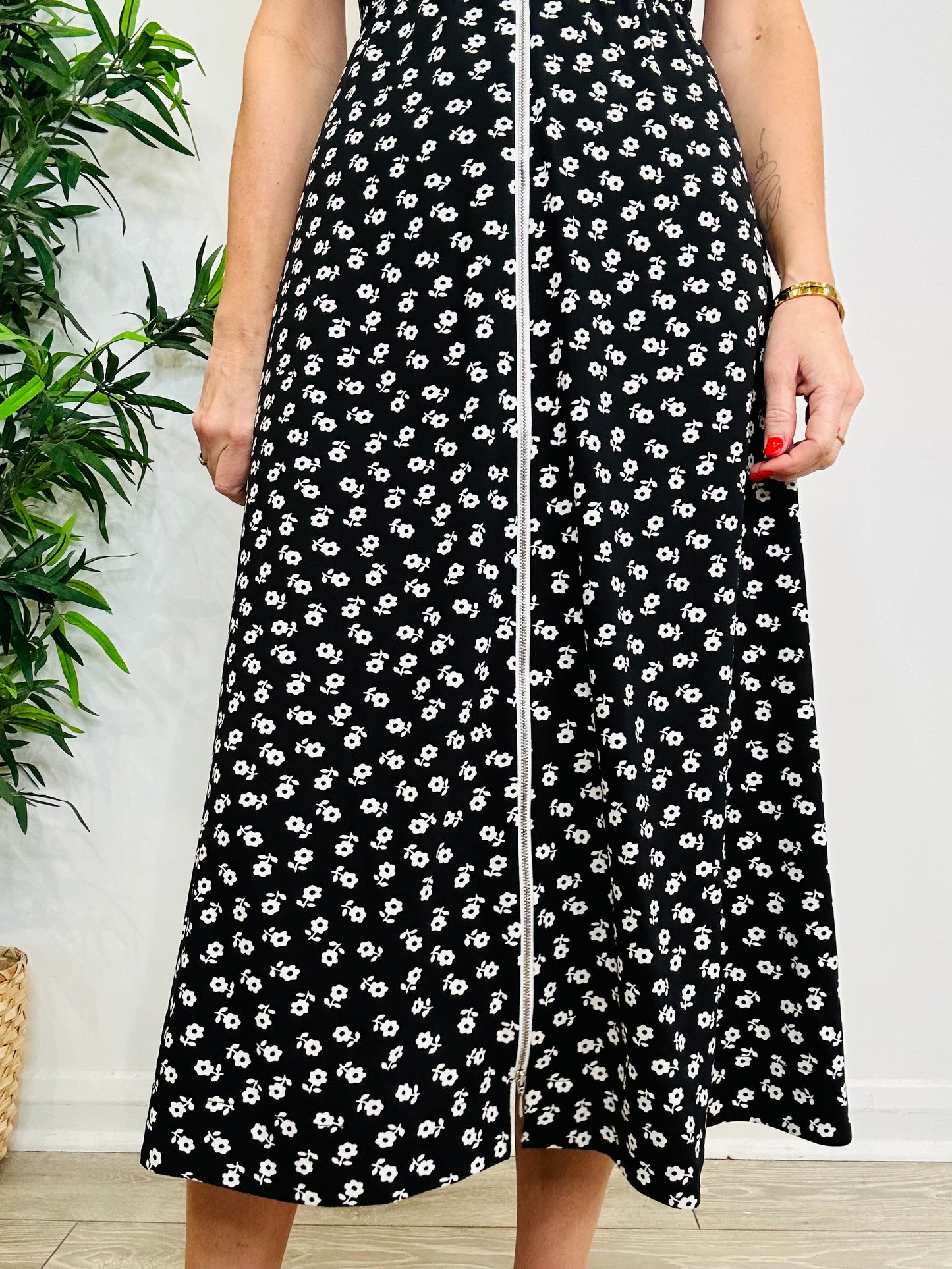 Floral Zip Front Dress - Size 8