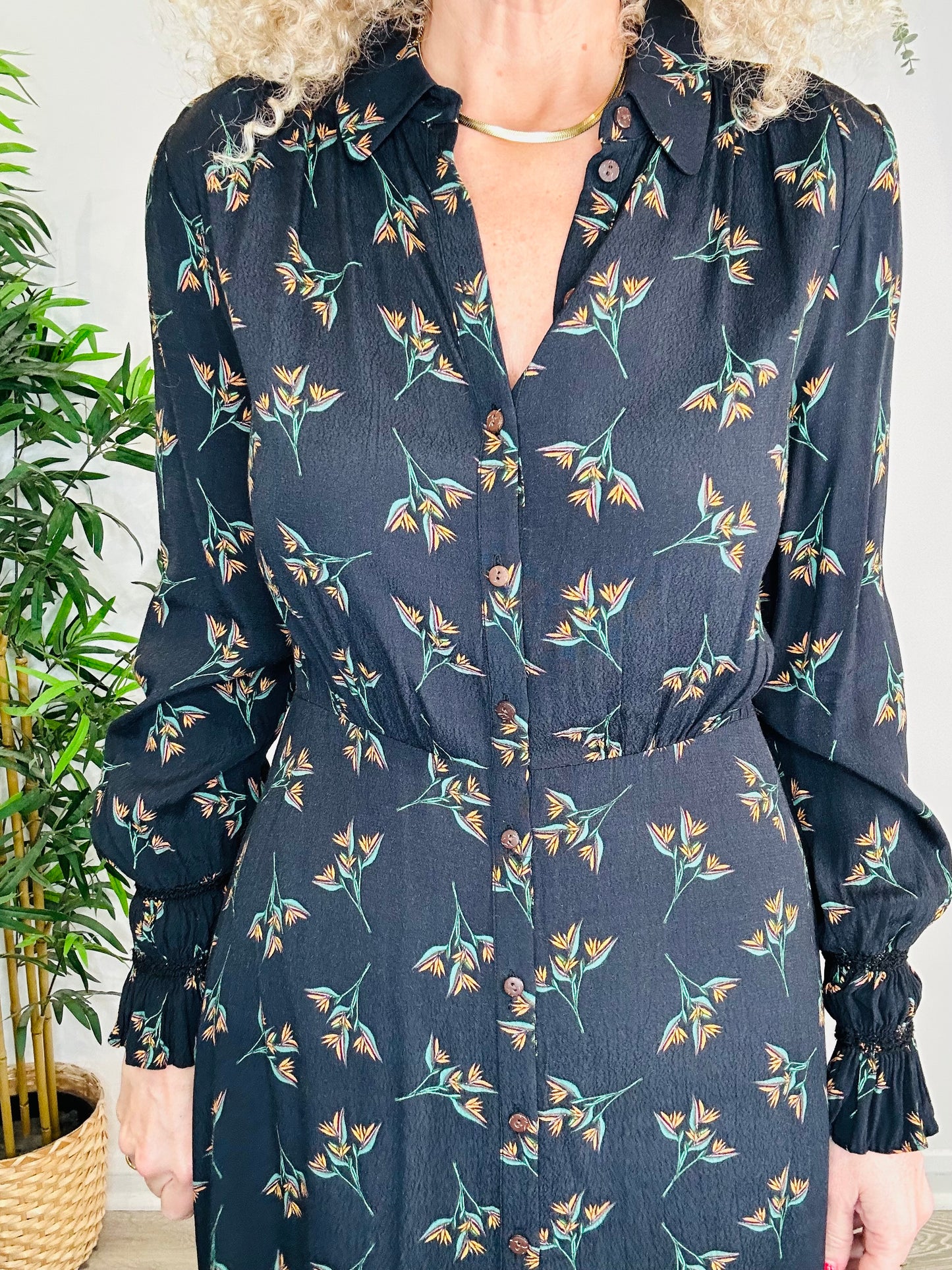 Floral Shirt Dress - Size 2