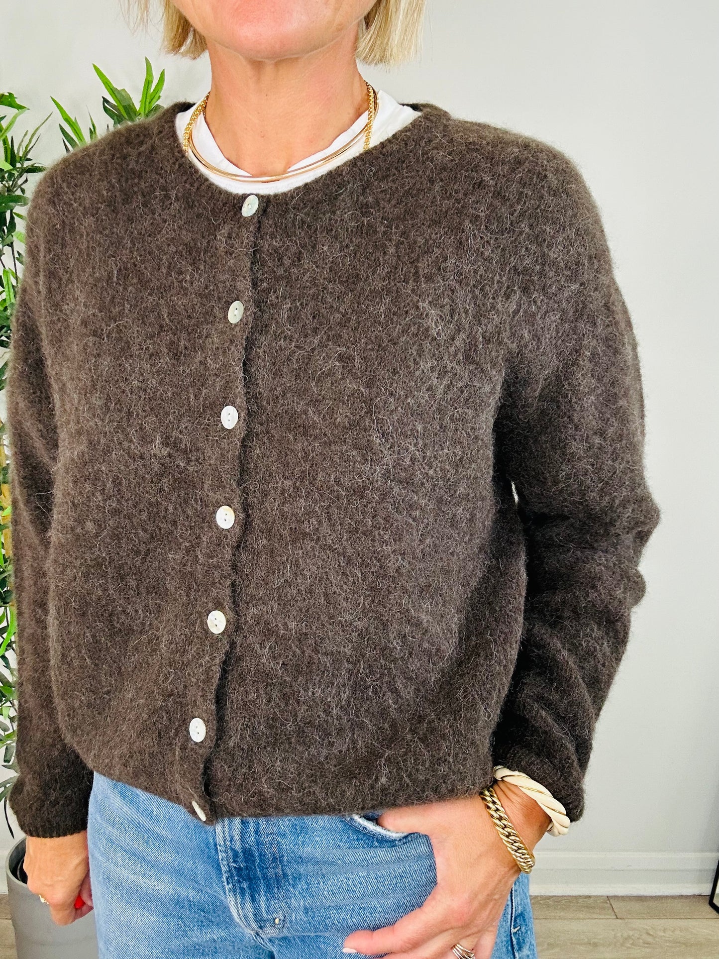 Alpaca Wool Cardigan - Size S