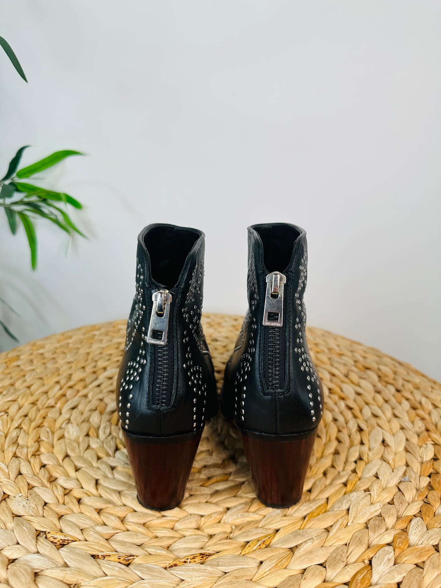 Studded Leather Boots - Size 38