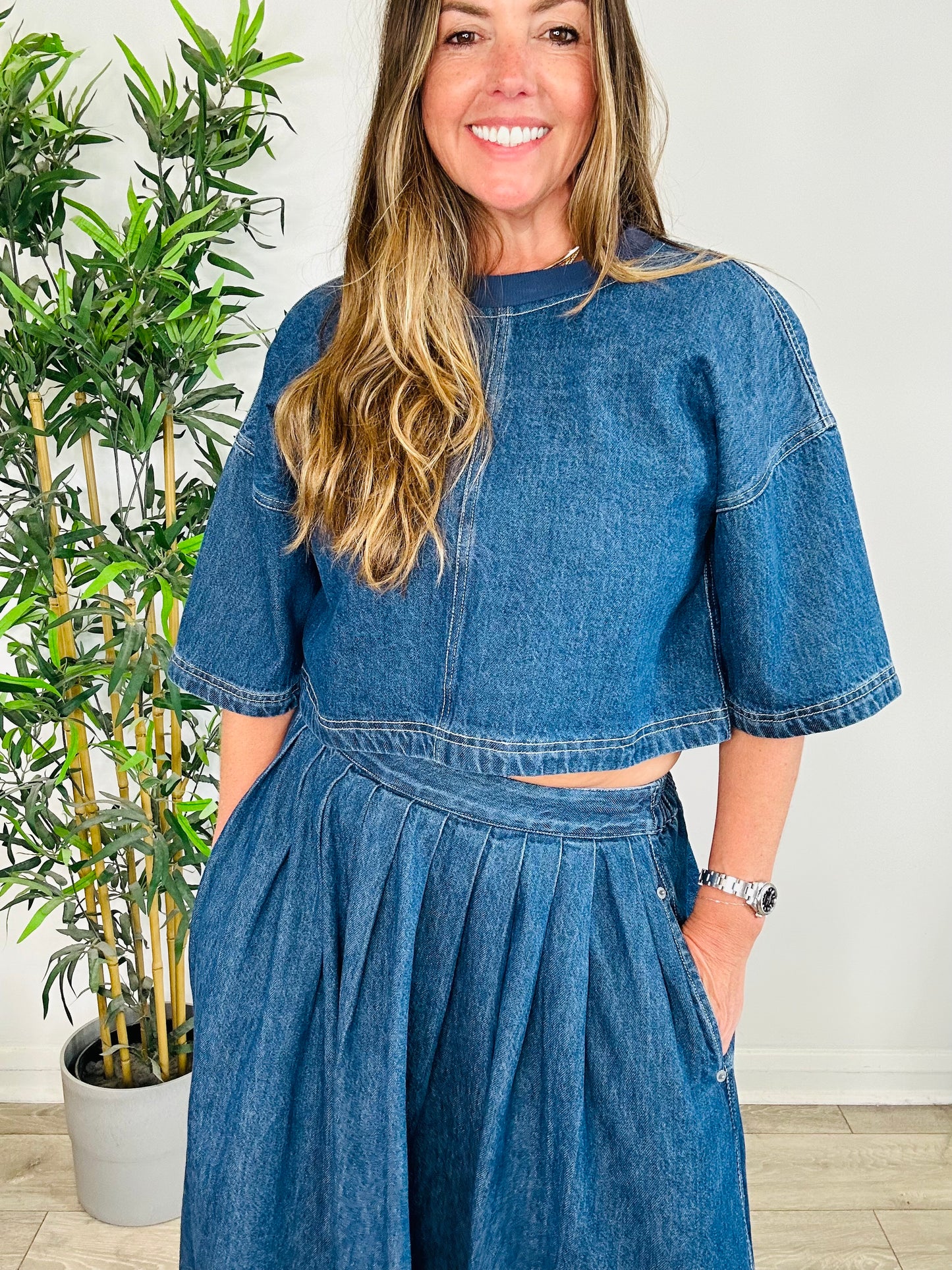 Westley Denim Skirt & Top Set - Size XS