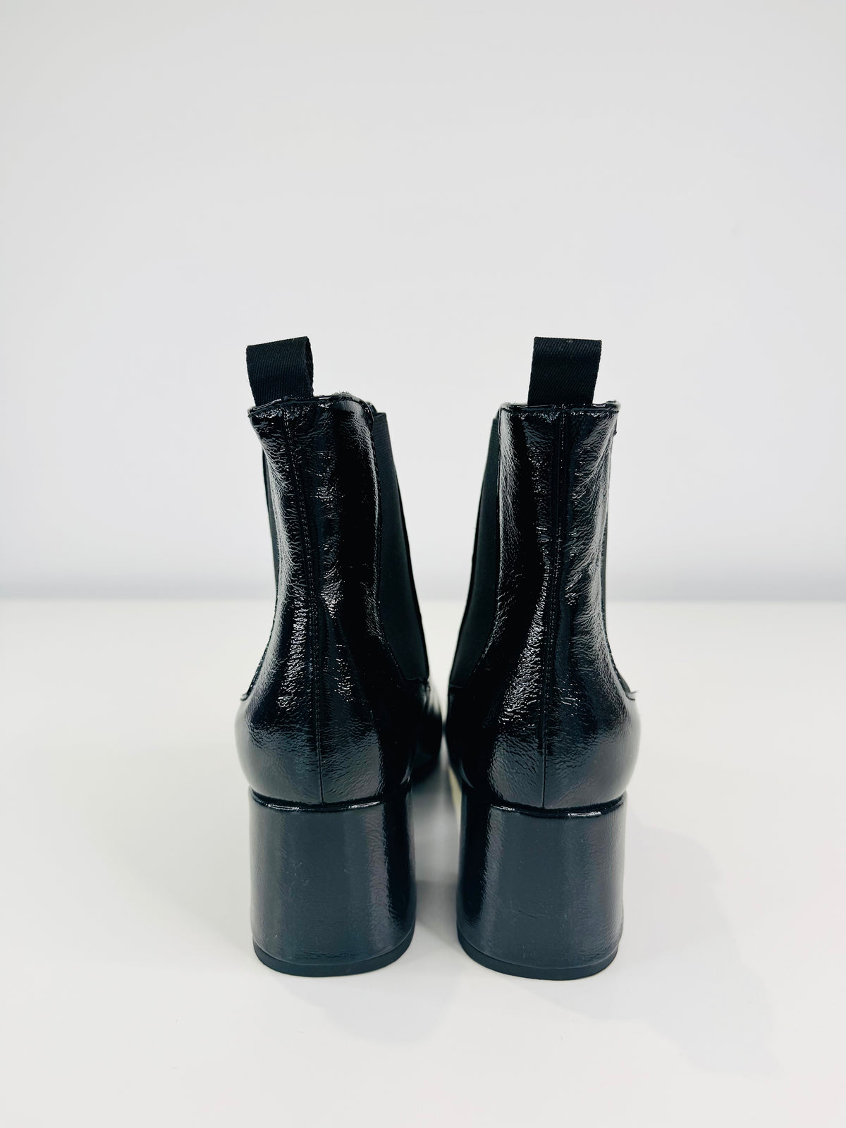 Patent Leather Ankle Boots - Size 40.5