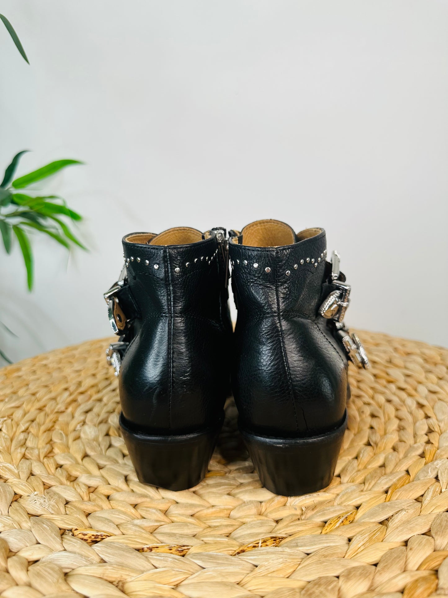 Studded Leather Boots - Size 38