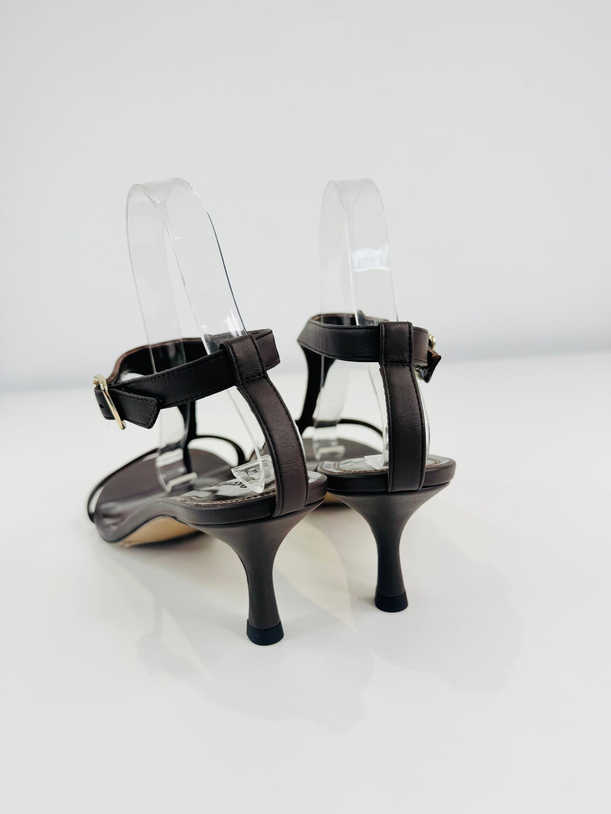 Leather T-Bar Sandals - Size 40