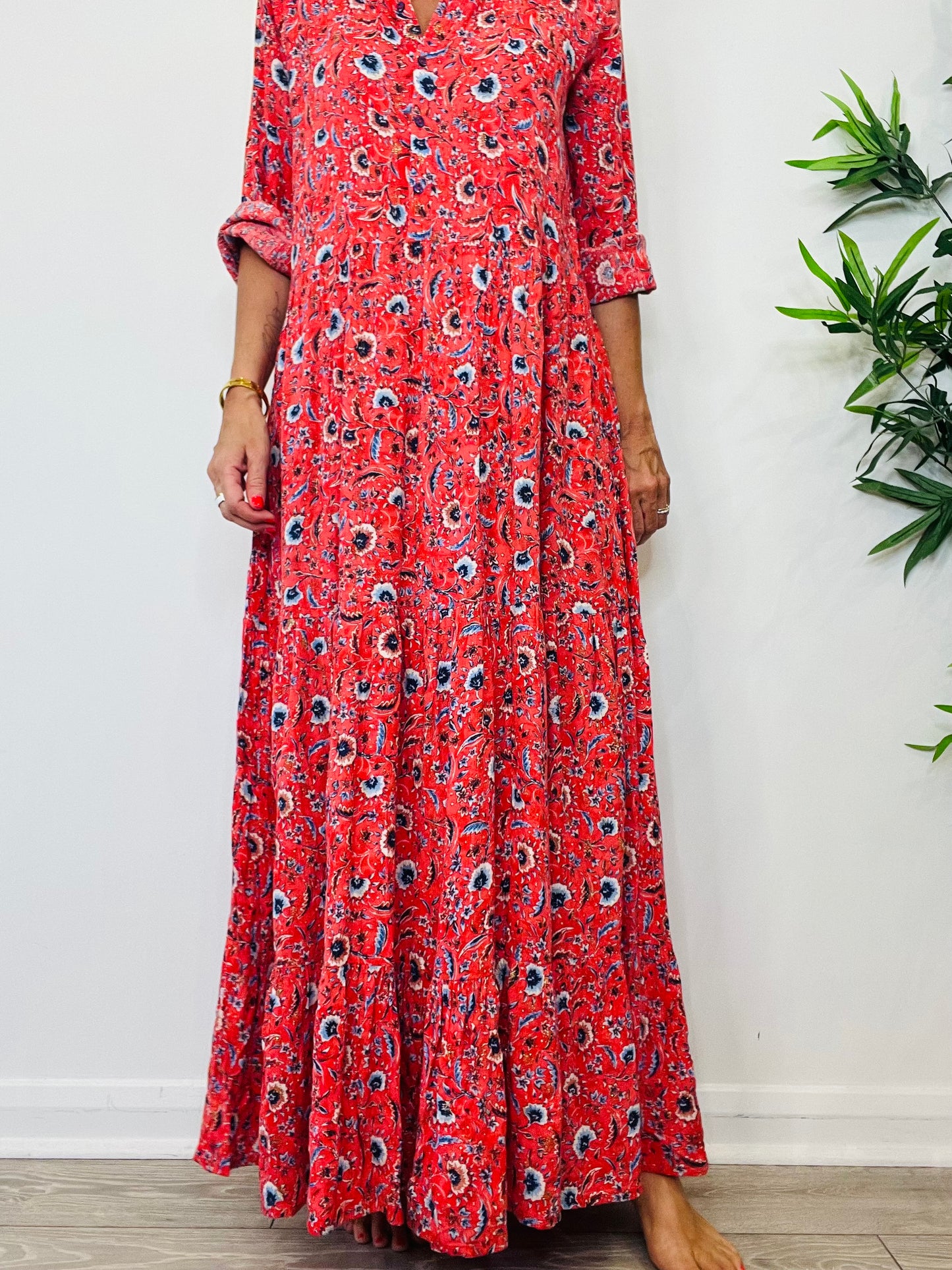 Floral Maxi Dress - Size L