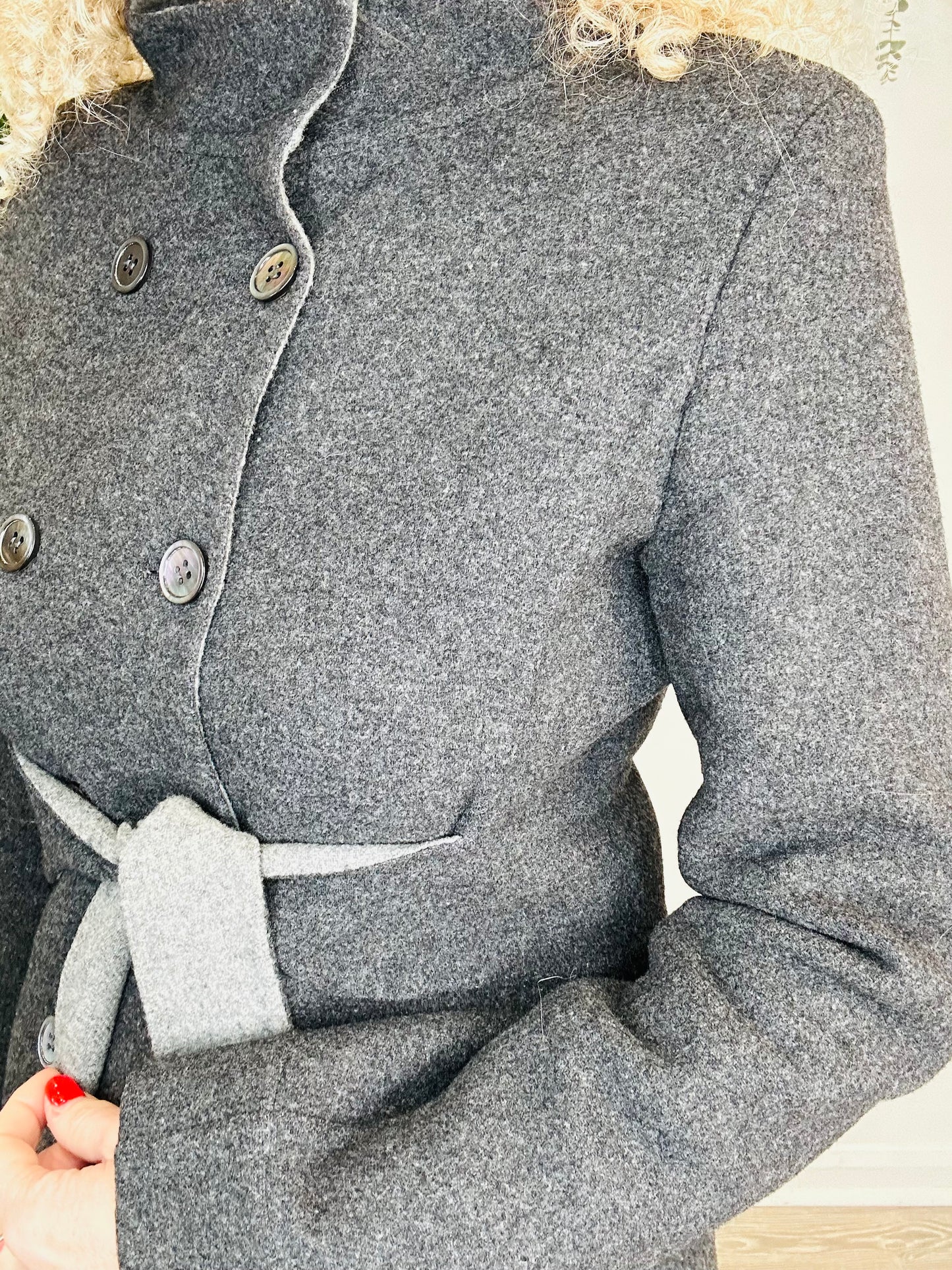 Belted Wool Coat - Size 42IT