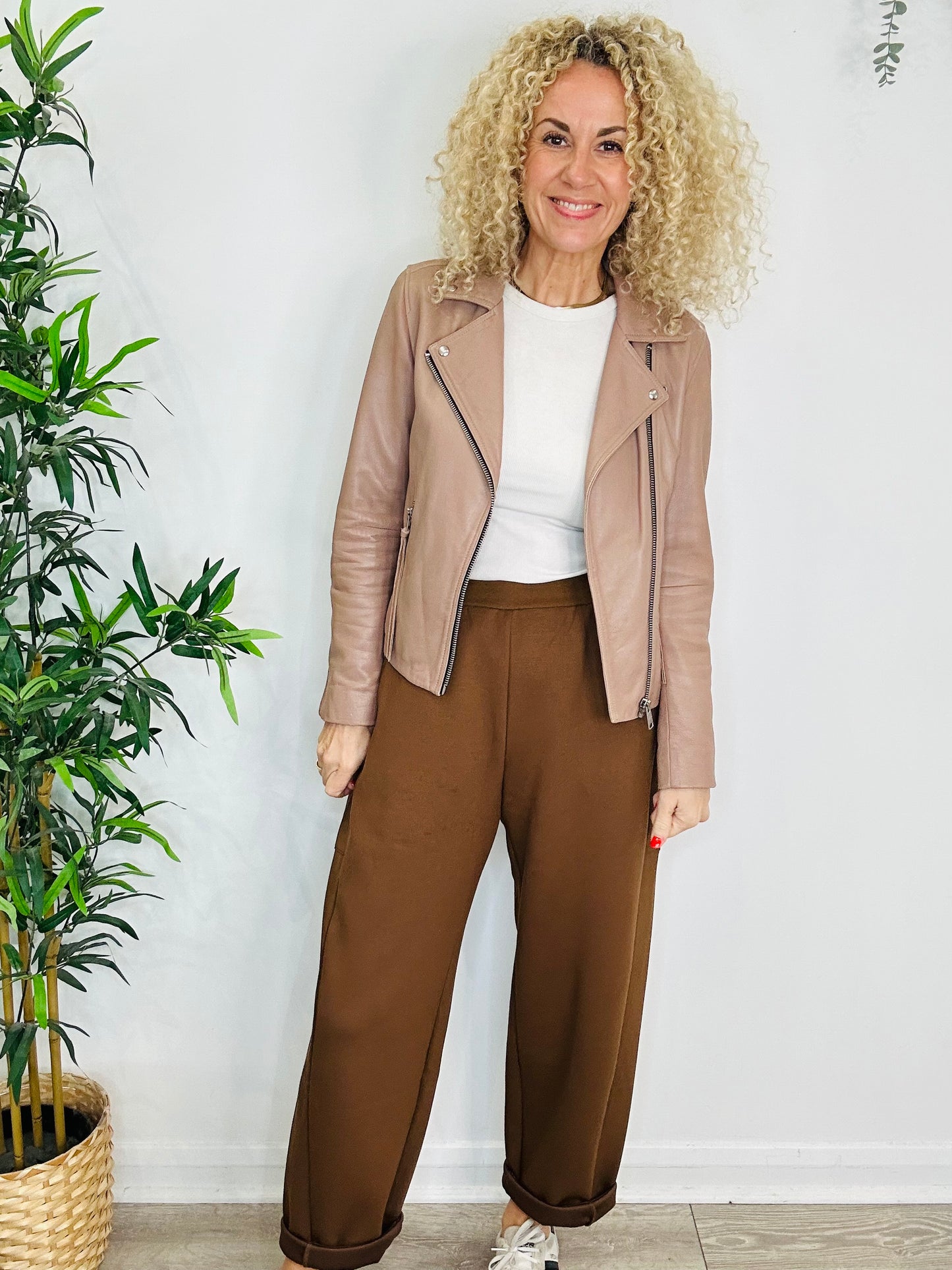 Leather Biker Jacket - Size 12