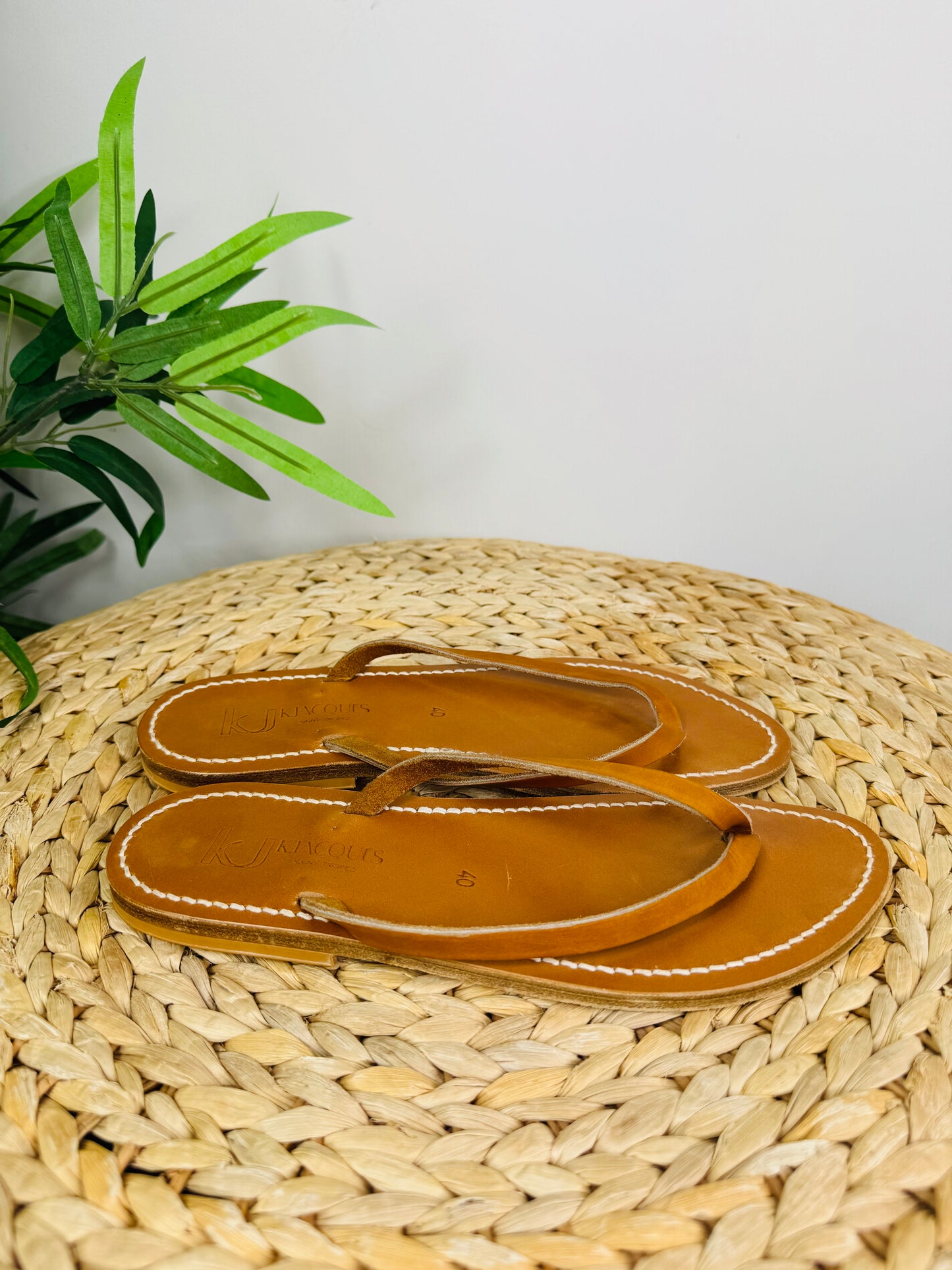 Leather Flip Flops - Size 40