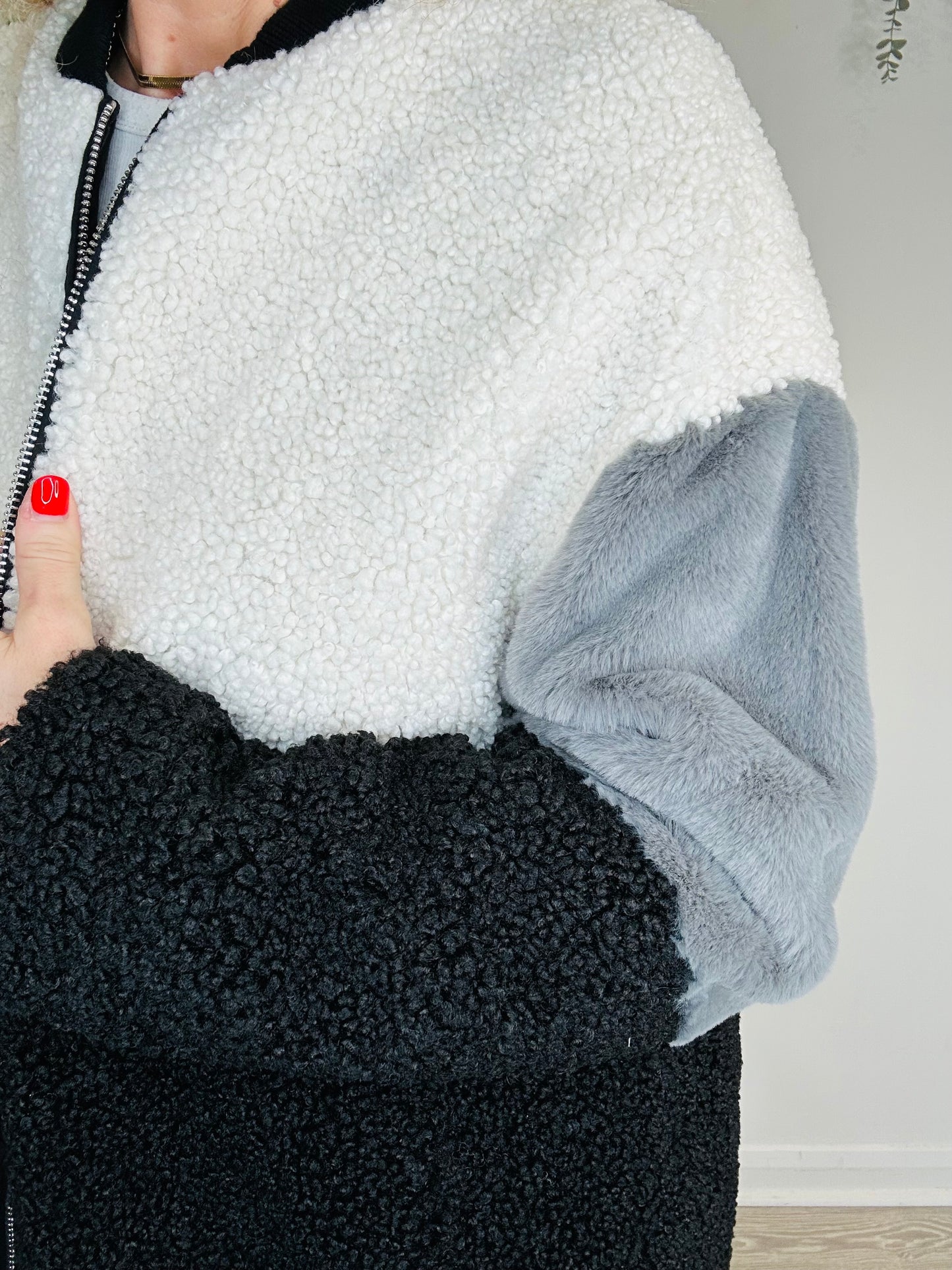 Faux Shearling Coat - Size 12