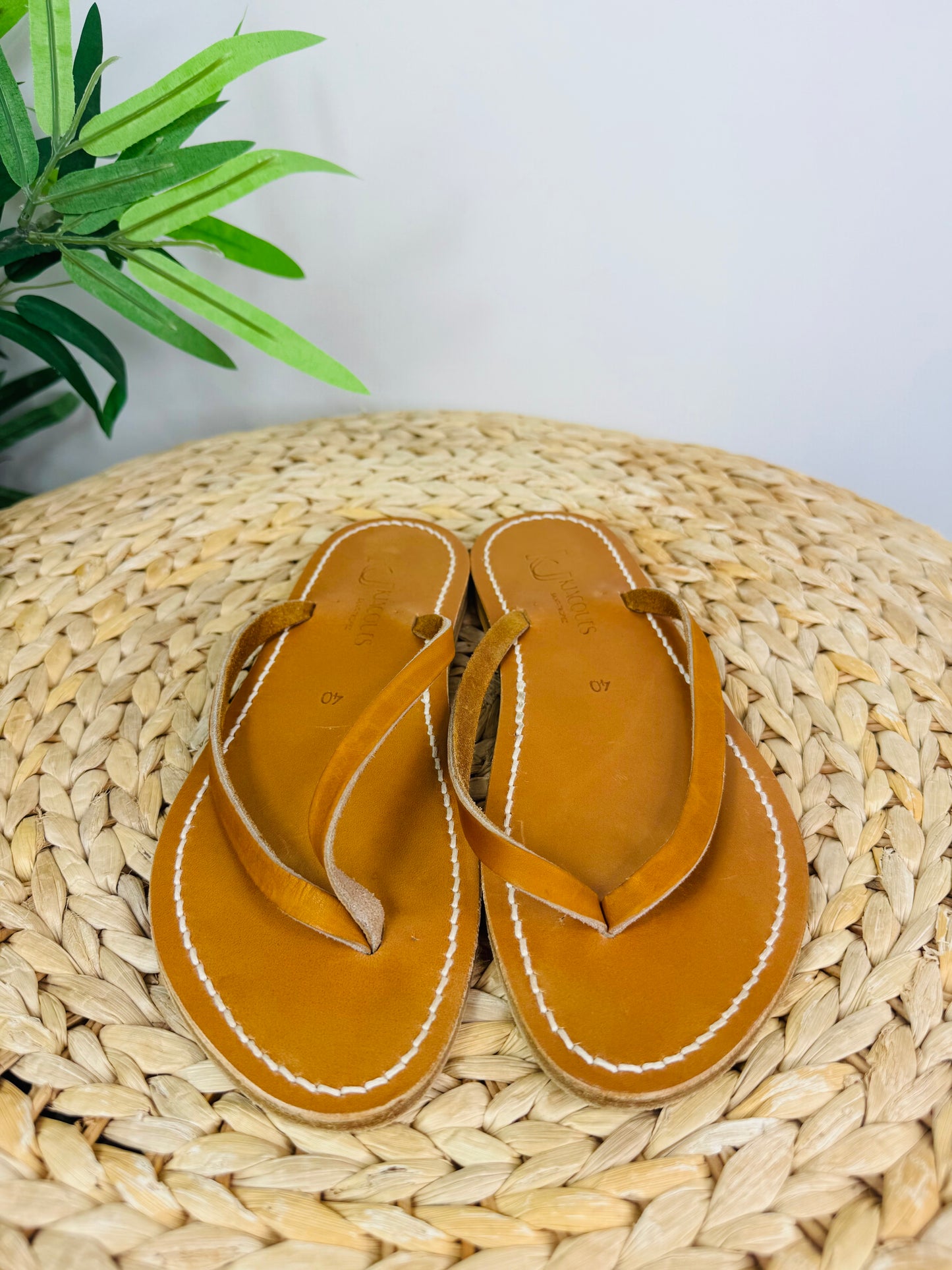Leather Flip Flops - Size 40
