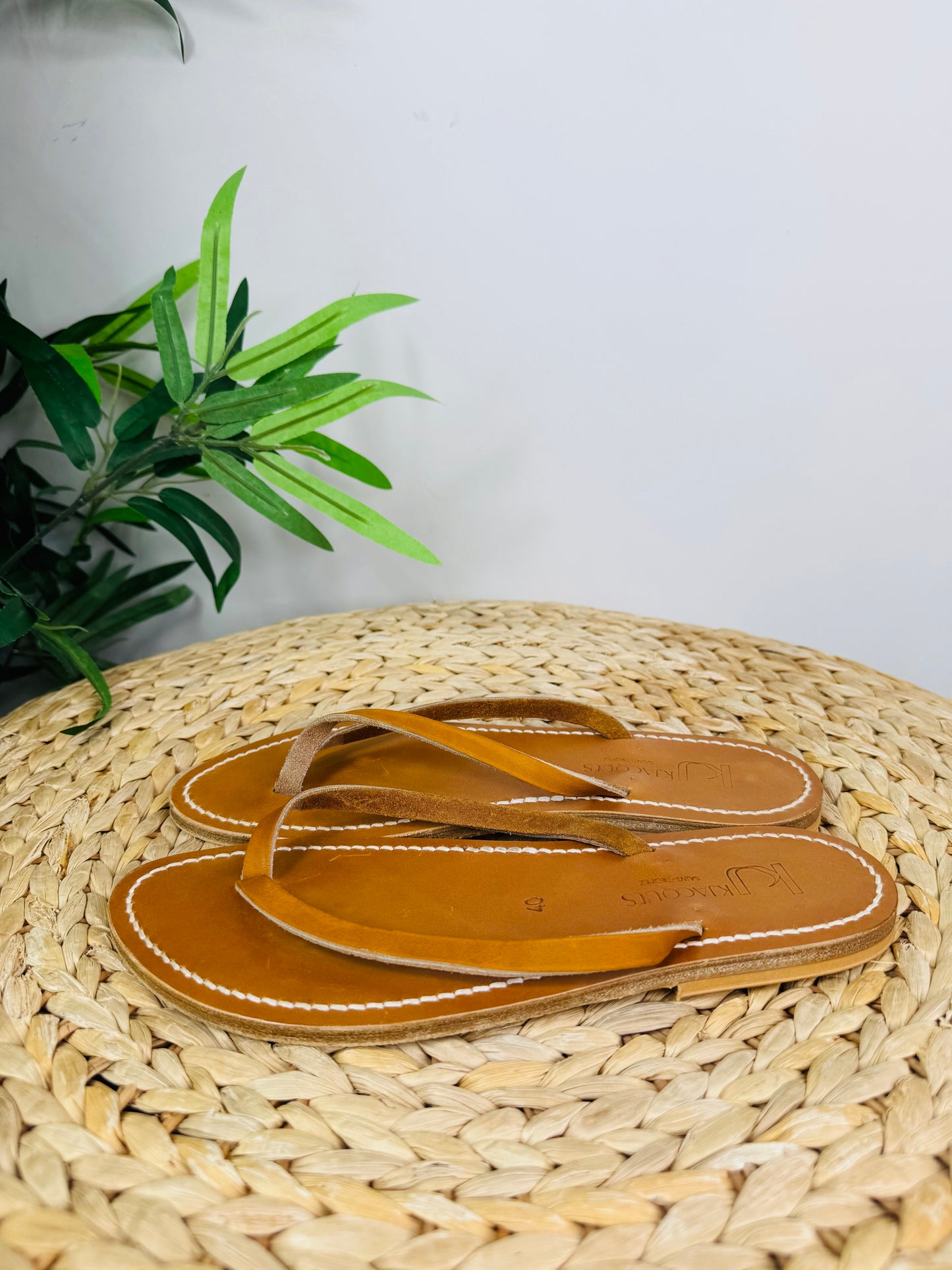 Leather Flip Flops - Size 40