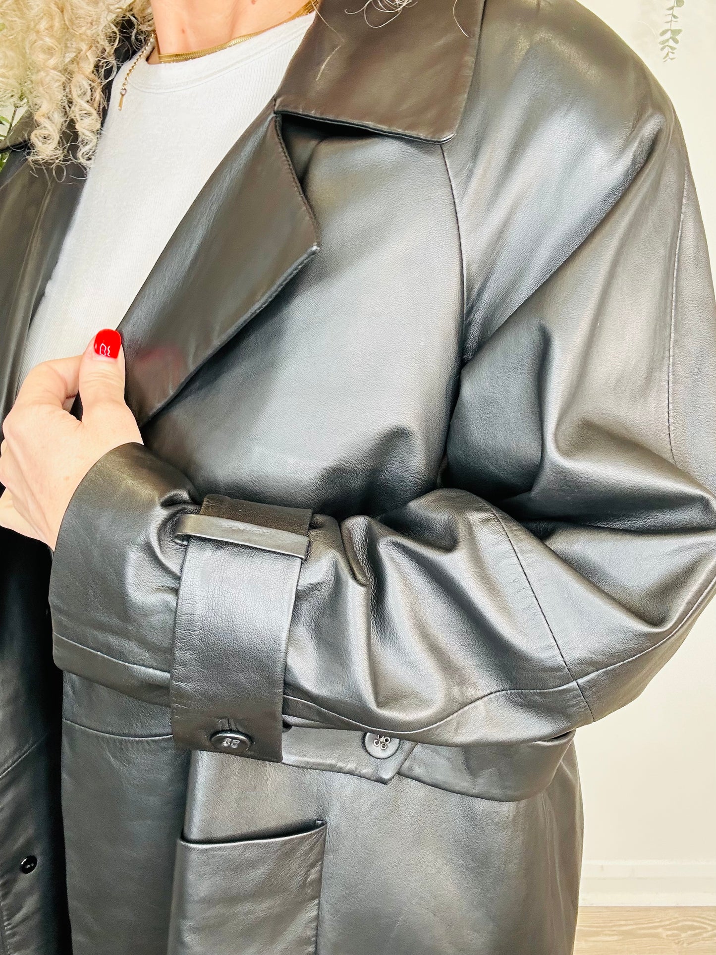 Leather Trench Jacket - O/S