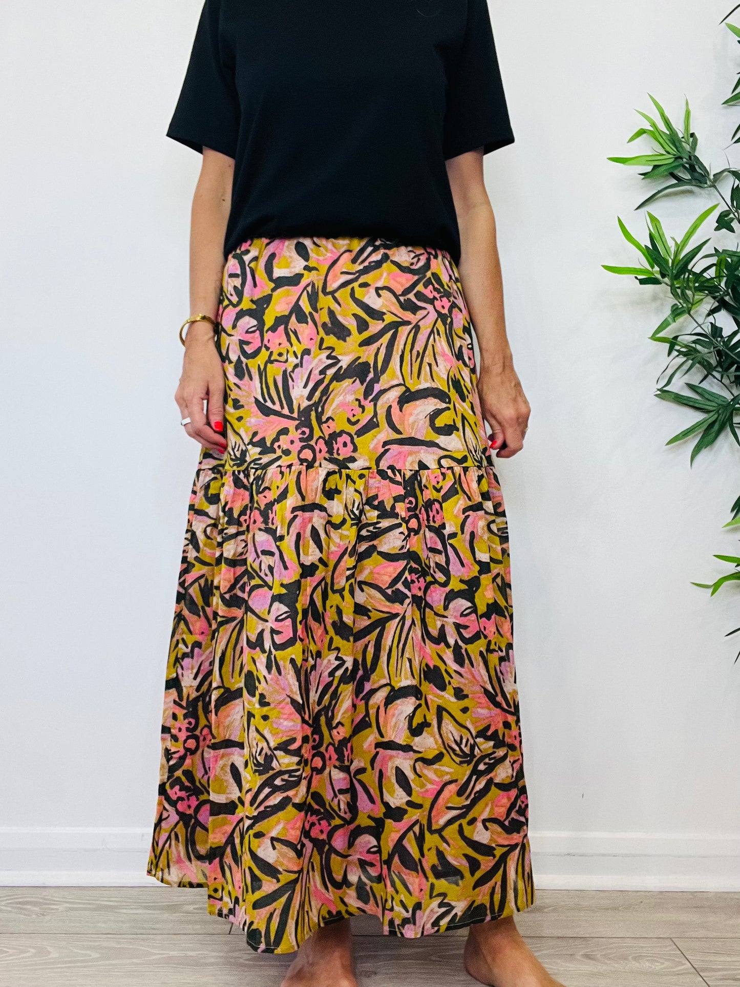Patterned Maxi Skirt - Size 2