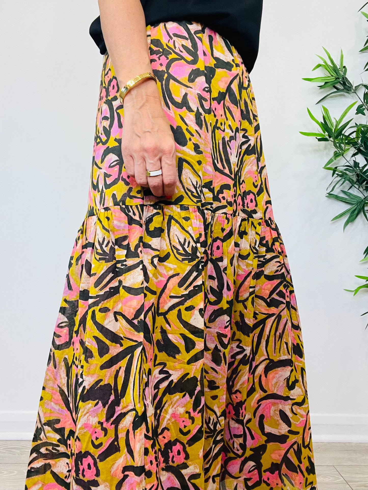 Patterned Maxi Skirt - Size 2