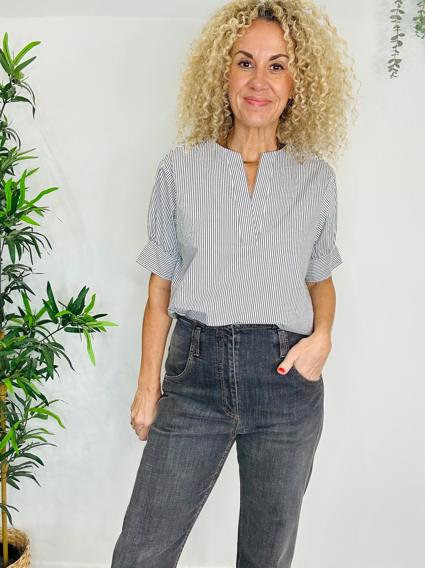 Striped Cotton Top - Size S